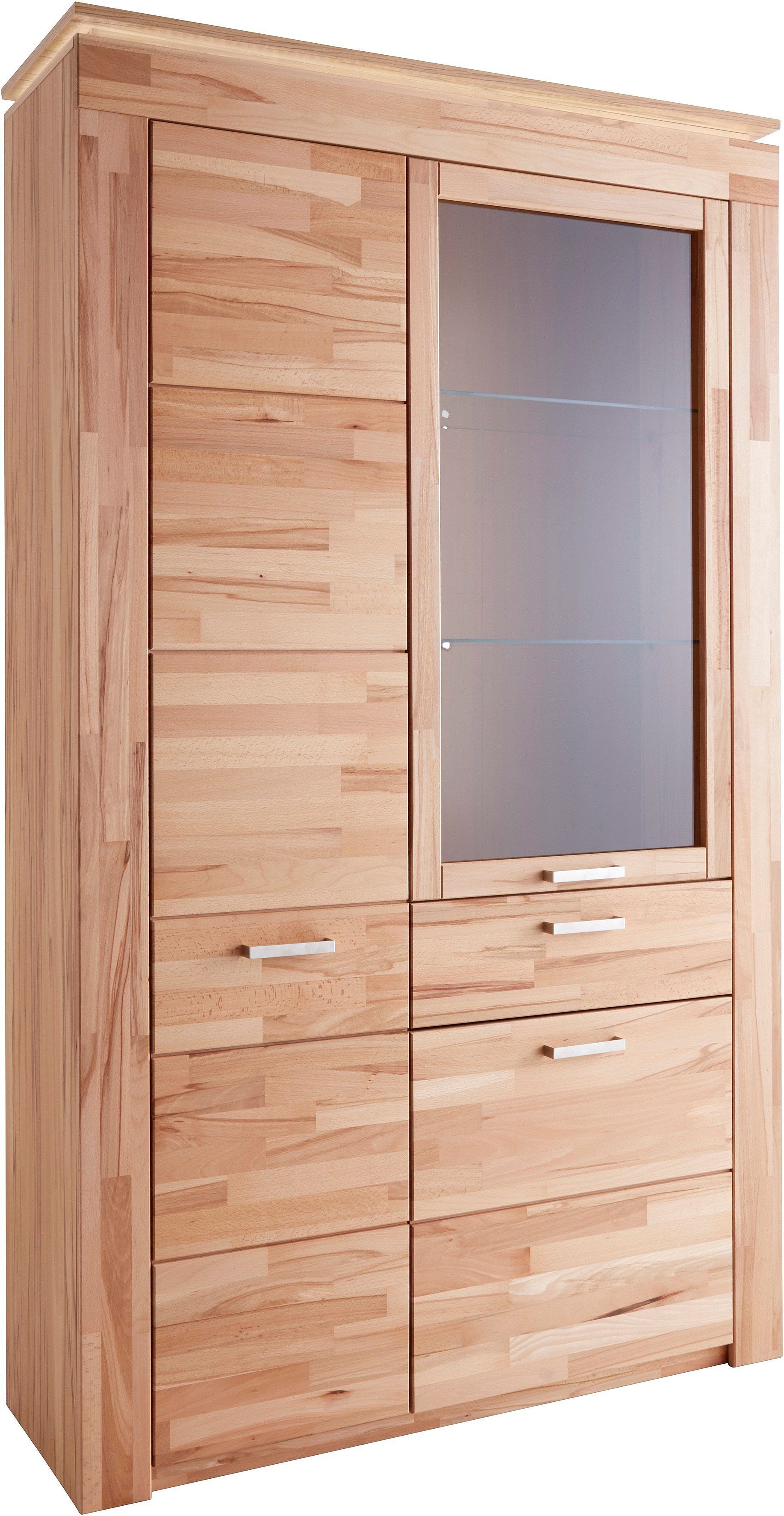 VOGL Möbelfabrik Vitrine Höhe 209 cm, Breite 122 cm mit viel Stauraum, teilmassiv