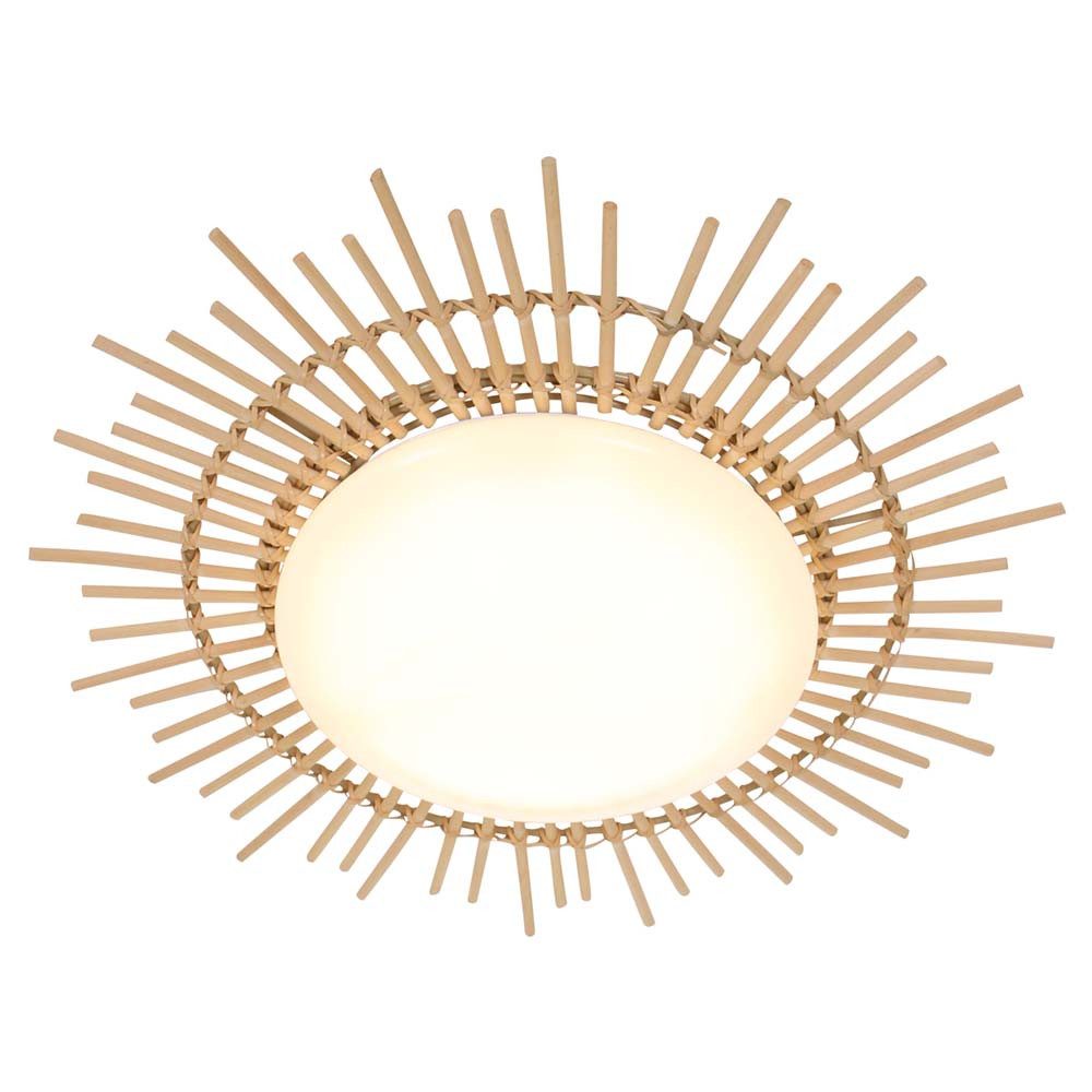 Steinhauer LIGHTING LED Deckenleuchte, LED-Leuchtmittel fest verbaut, Warmweiß, Deckenleuchte Deckenlampe LED Holzlampe Designleuchte dimmbar Bambus