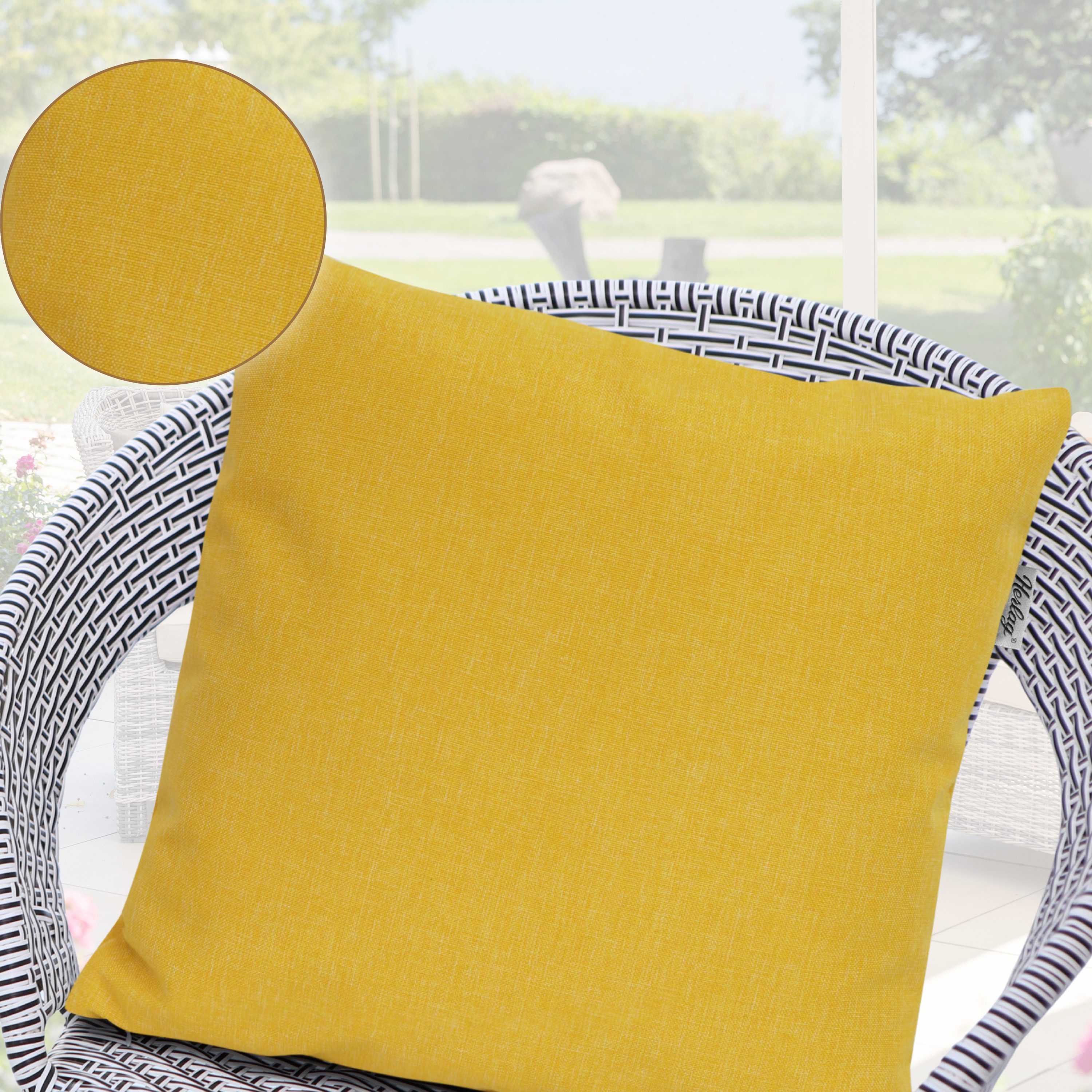 Herlag Dekokissen SUNNY Outdoor, Garten, Wetterfest, 40x40cm oder 50x50cm, 9 Farben, mit Innenkissen