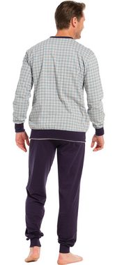 Pastunette Schlafanzug Herren Pyjama mit langem Arm (2 tlg) Knopfleiste