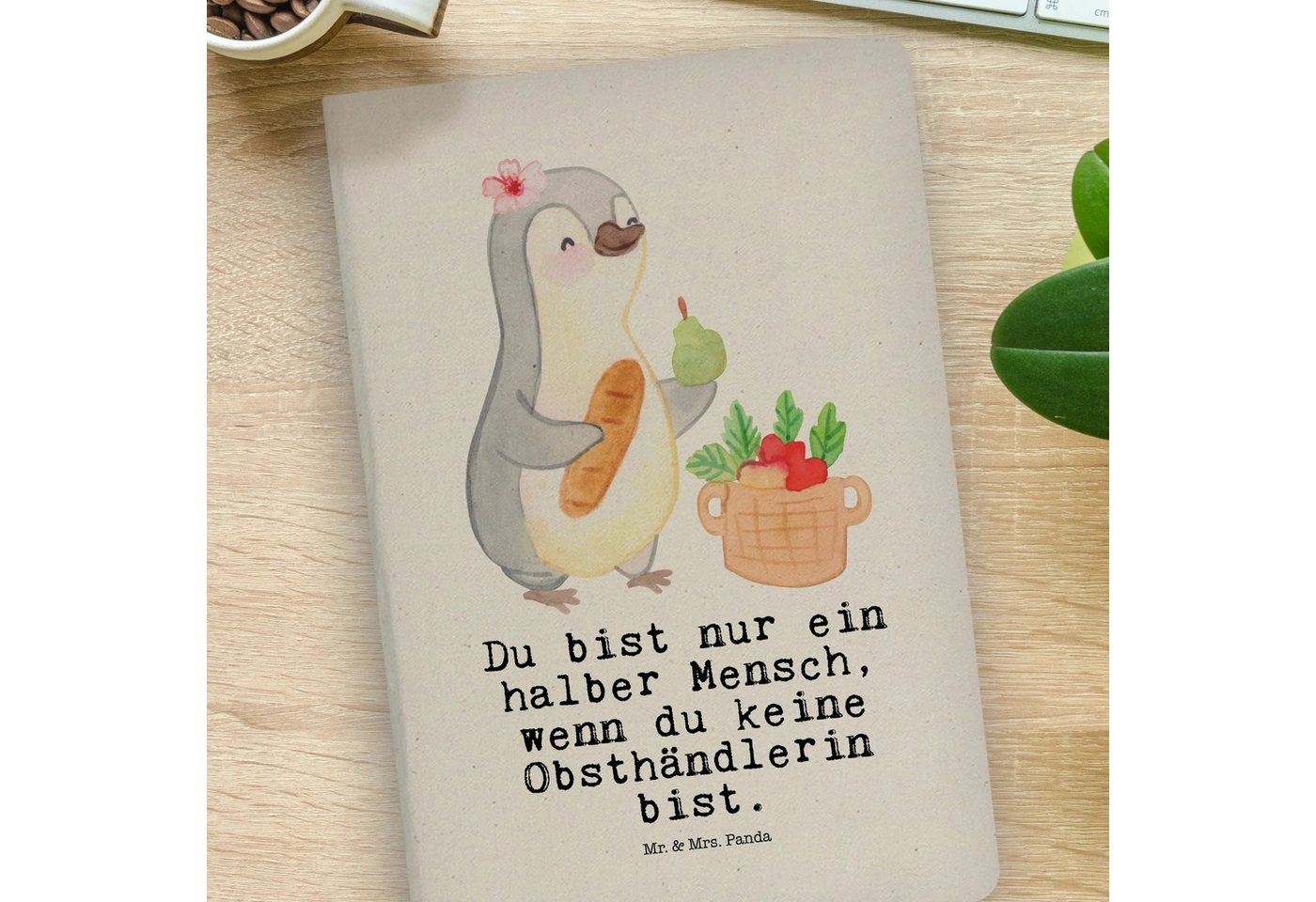 Thumbnail - Mr. & Mrs. Panda Notizbuch Obsthändlerin Herz - Transparent - Geschenk, Beruf, Obstplantage, Obs Mr. & Mrs. Panda, Bezau...
