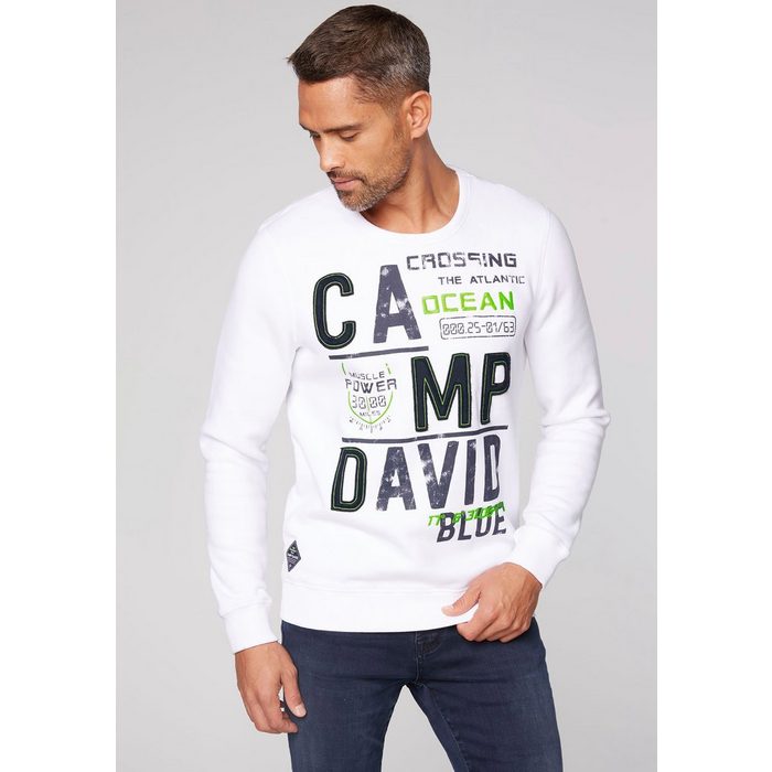 CAMP DAVID Sweatshirt mit Logoprint