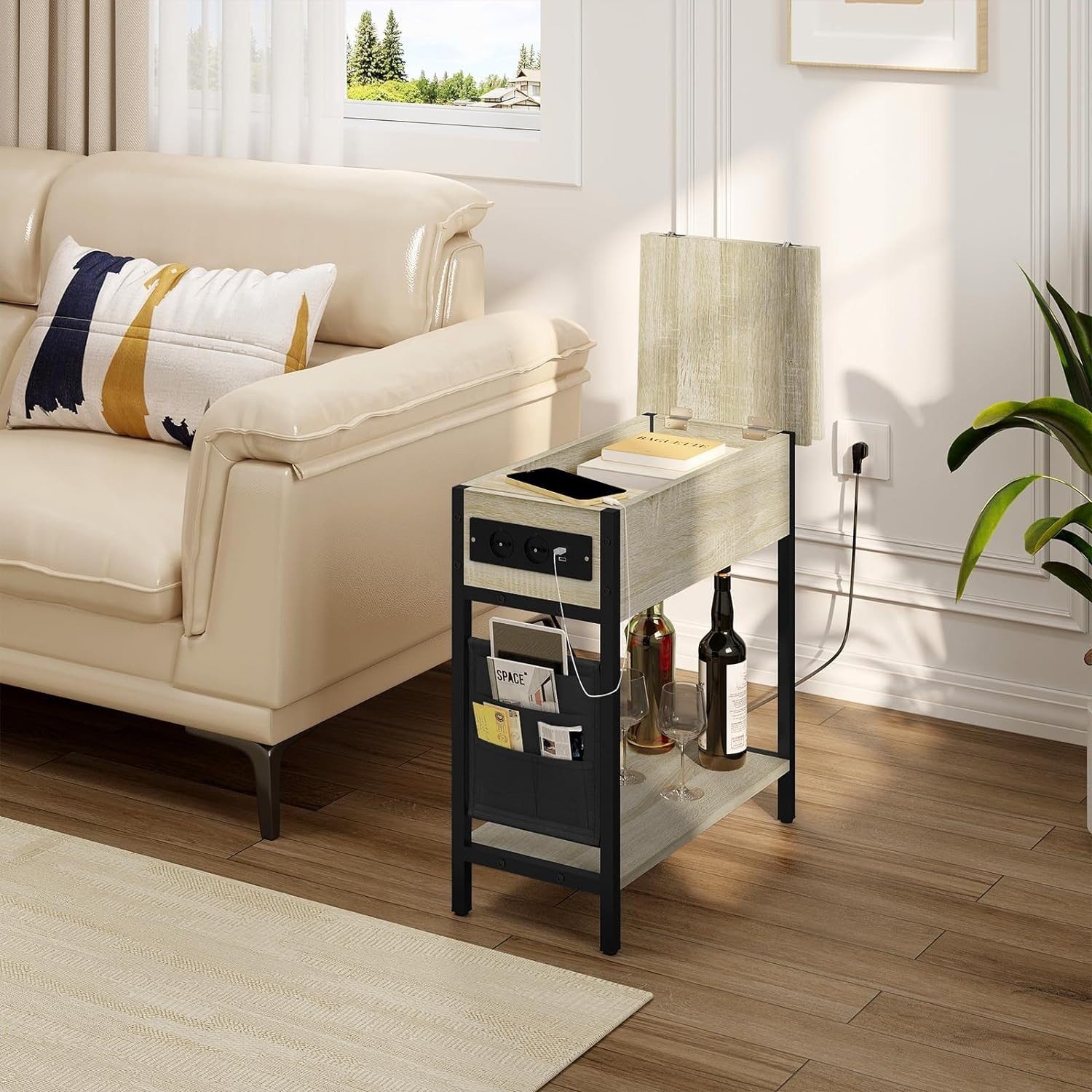 EUGAD Couchtisch (1-St), Beistelltisch mit Ladefunktion&Stauraum, klappbar günstig online kaufen