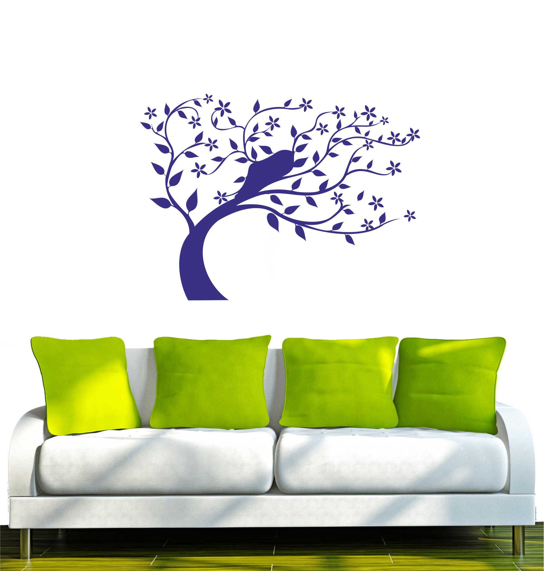 INDIGOS UG Wandtattoo Wandtattoo - Wandaufkleber - w201 Baum Blume Natur Wandaufkleber