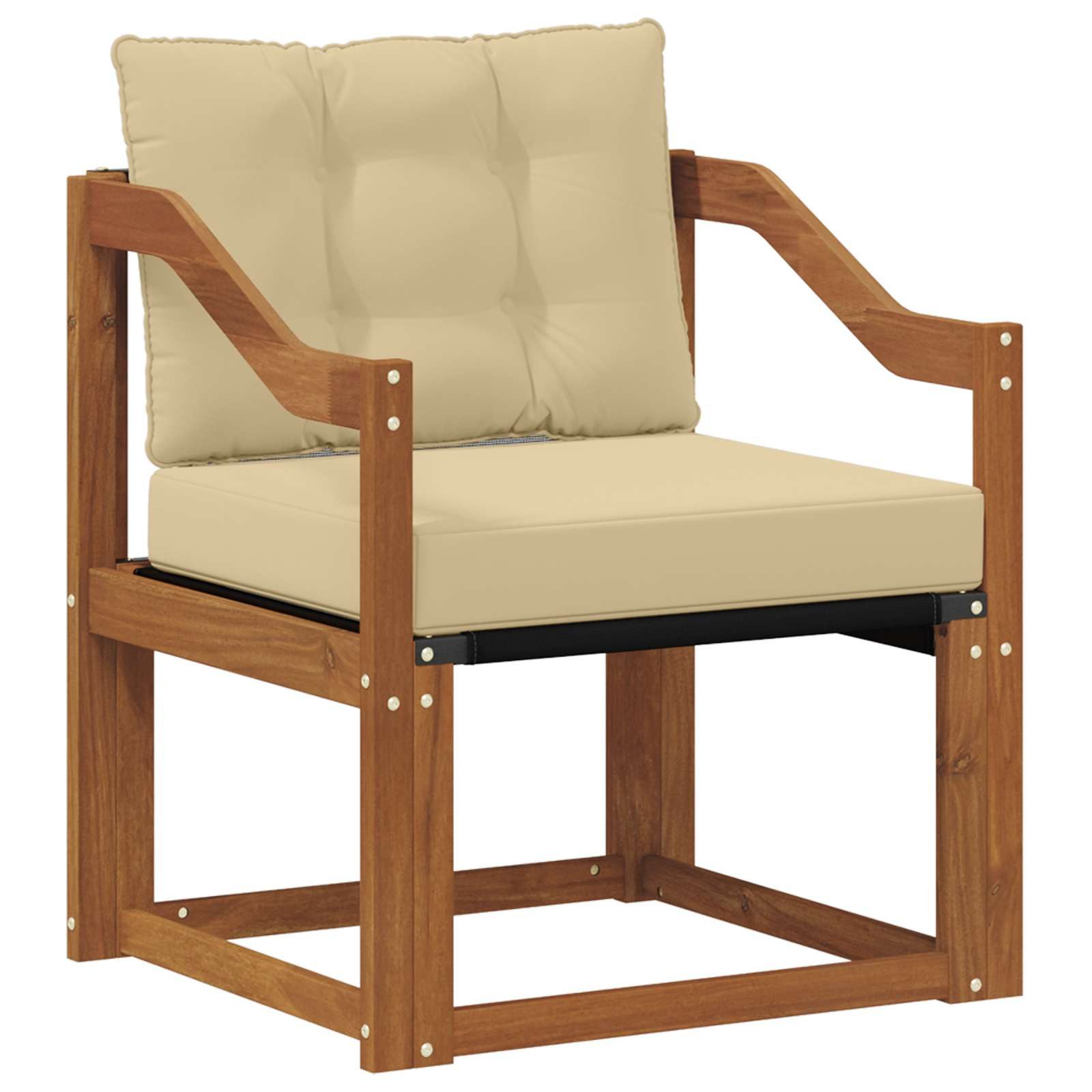 vidaXL Sofaelement Sofa mit Armlehnen Massives nholz und Textilene (1 St)