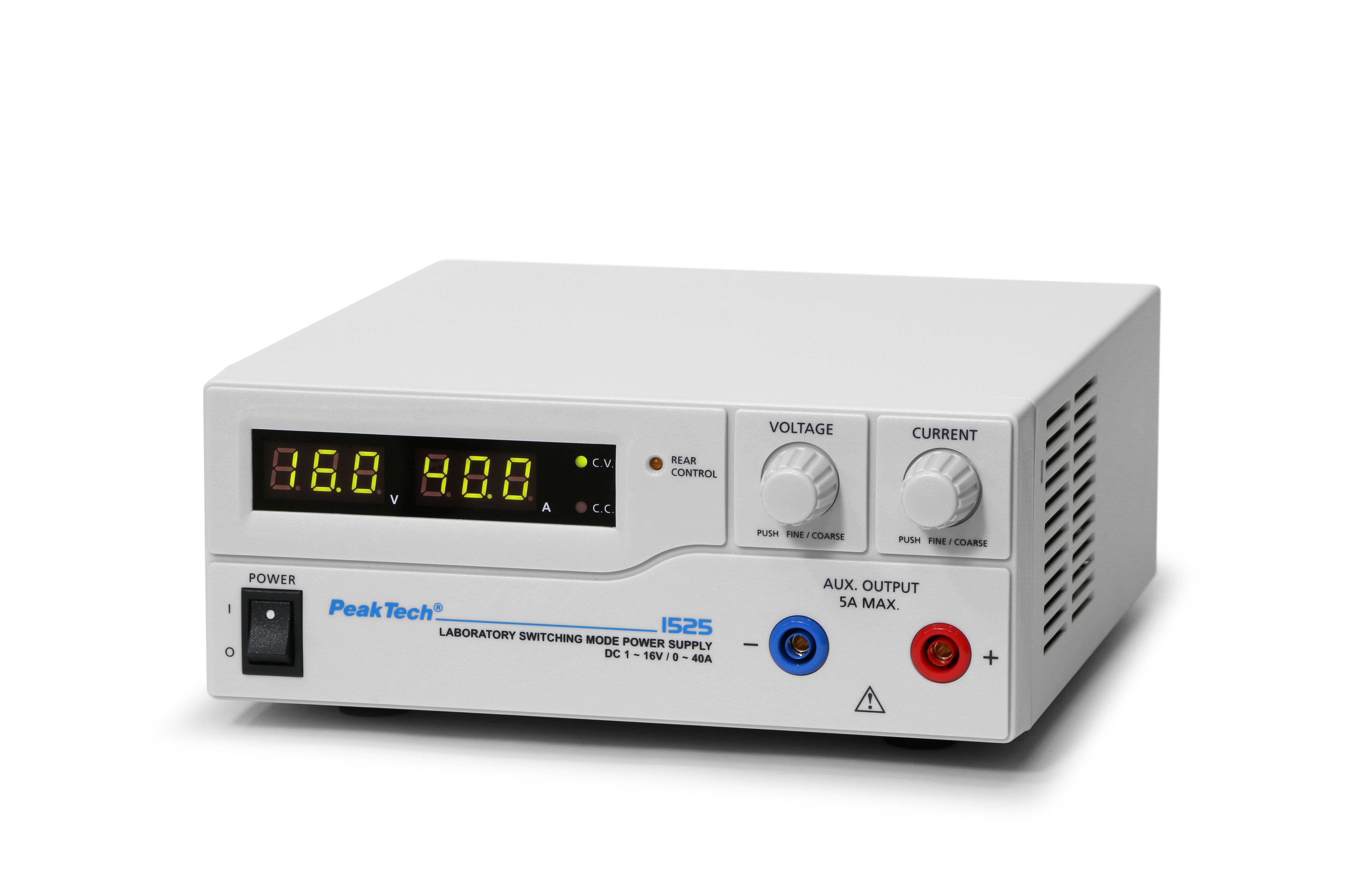 PeakTech Labornetzteil 1-16V / 0-40A DC – Labornetzgerät Labor-Netzteil