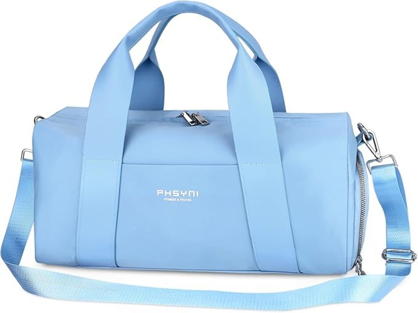 PHSYNI Sporttasche Kleine Sporttasche Turnbeutel Damen Herren 16 l mit Schuhfach (Kleine Sporttasche mit Schuhfach und Nassfach, 16 l Volumen für Sport und Alltag, Kleine Sporttasche mit Schuhfach, Nassfach und mehreren Fächern), Schuhfach, Nassfach, mehrere Fächer, verstellbarer Schulterriemen