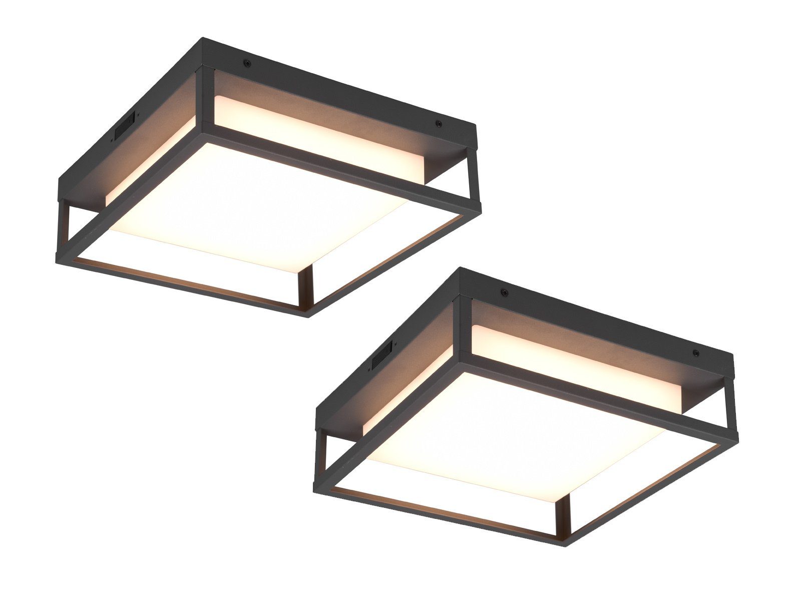TRIO Leuchten LED Außen-Wandleuchte, Farbsteuerung, LED fest integriert, 1x LED 14 Watt, 1550 Lumen, Warmweiß, 2er SET Fassadenbeleuchtung für Hauswand, Terrassenleuchten Anthrazit