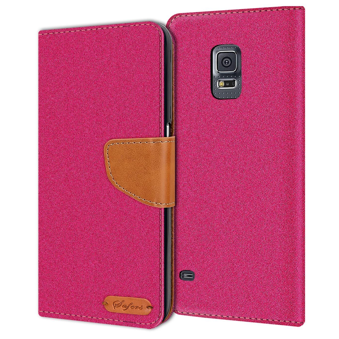 CoolGadget Handyhülle Flip Case Wallet Cover Book Tasche für Samsung Galaxy S5 / S5 Neo 5,1 Zoll, Handy Tasche mit Kartenfach Book Schutzhülle