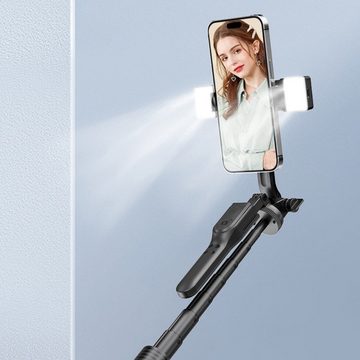 Heyork Selfie-Stick 170CM Bluetooth Selfie Stick Stativ mit 2 Fülllicht für iPhone Android