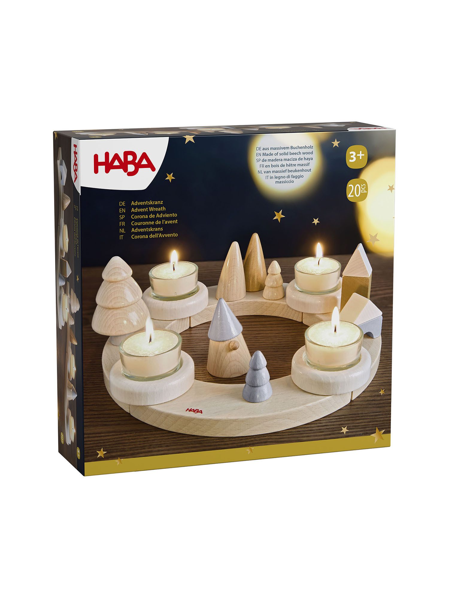 Haba Adventskranz Adventskranz, Weihnachtskranz, Advent Deko, aus Holz