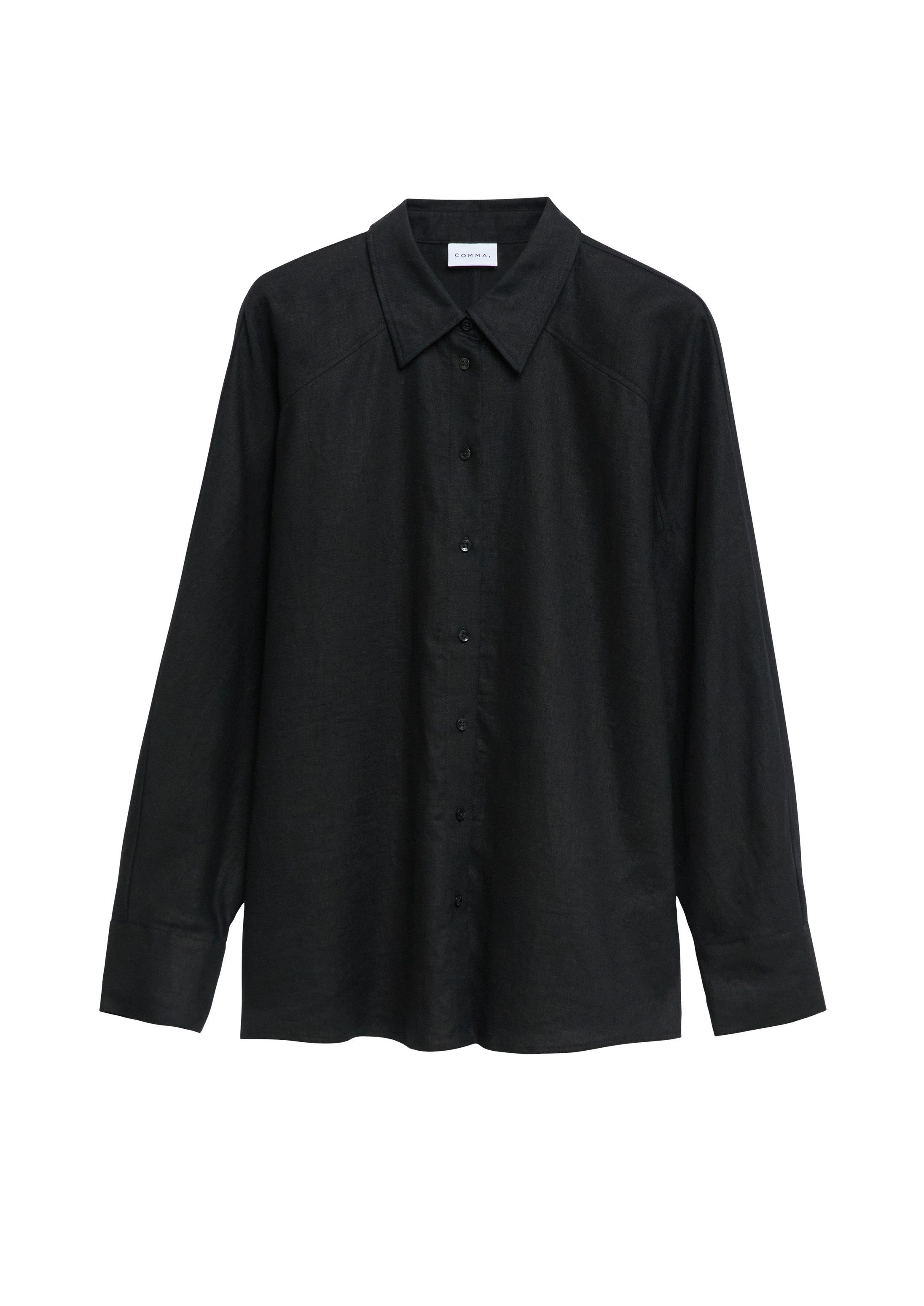 comma Langarmbluse Bluse Bluse aus Leinenmix mit Fledermausärmeln