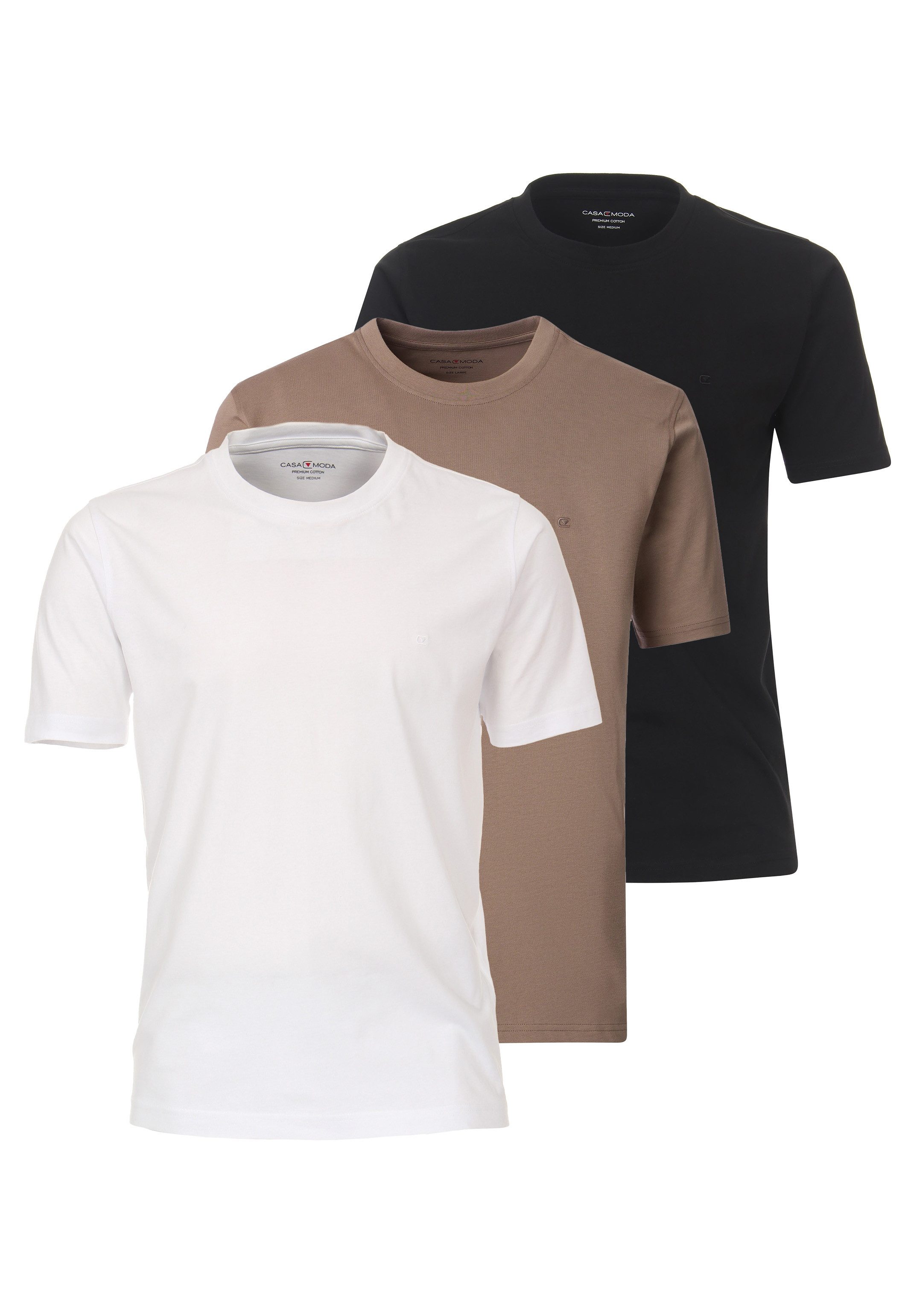 CASAMODA T-Shirt 3er Pack Basic (Spar-Set, günstig online kaufen