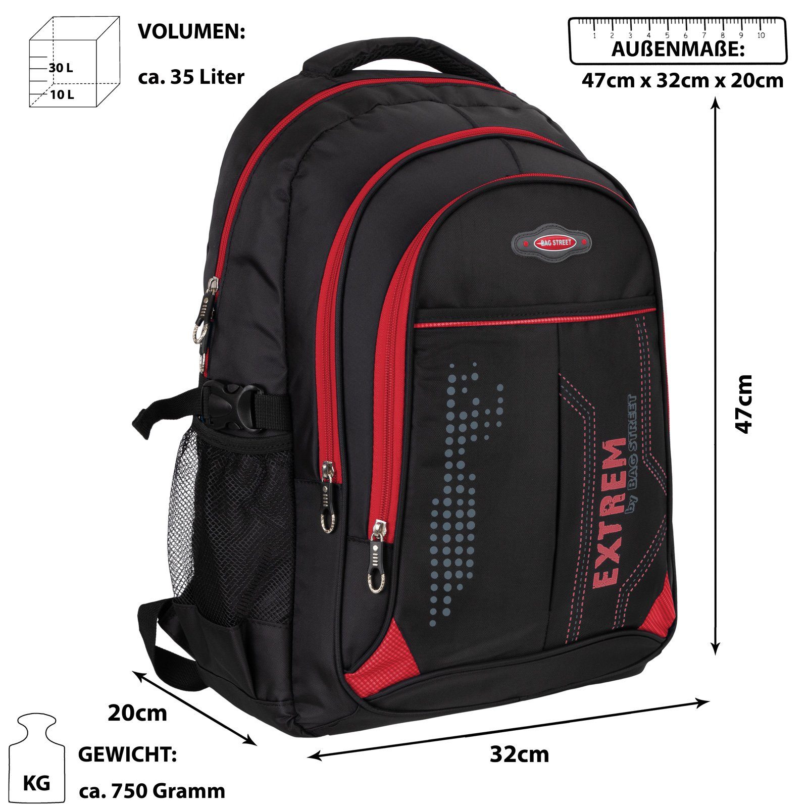 BAG STREET Rucksack Bag Street Rucksack Sport Reisen Arbeit Freizeit Schulr günstig online kaufen