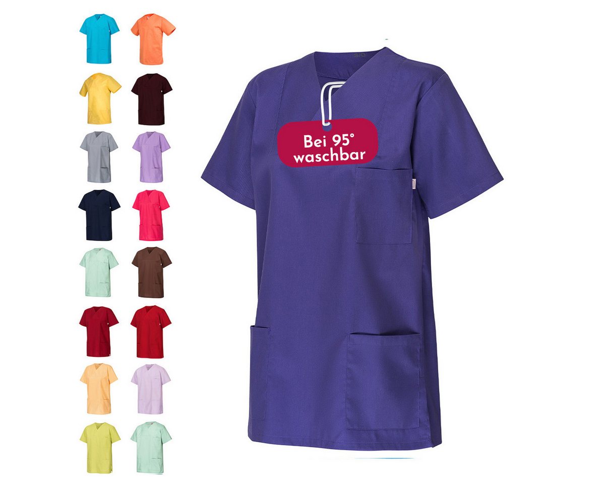 Clinotest Funktionsbluse Kasack Damen & Herren - 95 Grad waschbare, kochfest ohne einzulaufen (1-tlg) Schlupfkasack aus Baumwolle & Polyester - Berufsbekleidung für Pflege