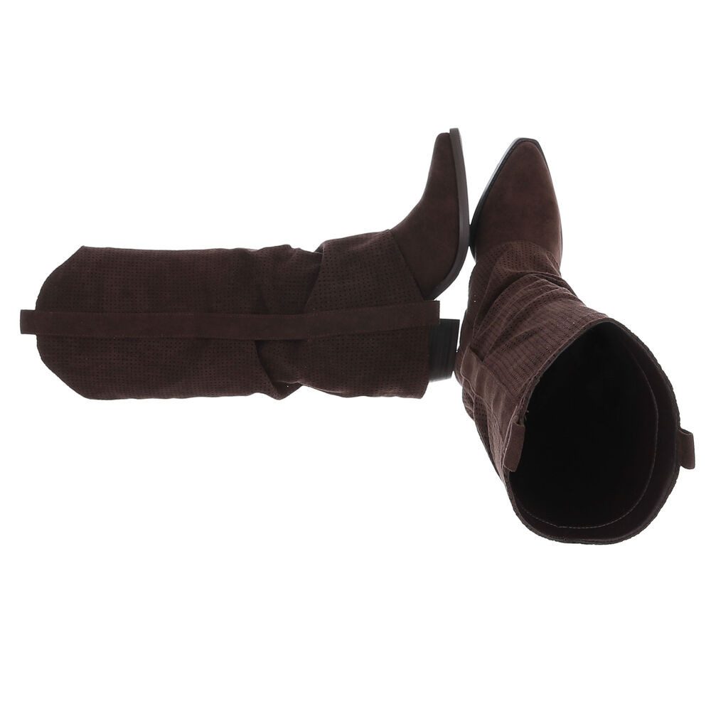 Ital-Design Moderne Stiefel mit perforiertem Design und goldenen Details We günstig online kaufen