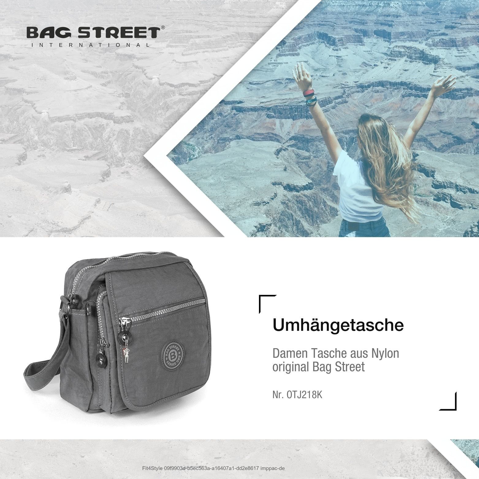 Nylon Umhängetasche Street BAG Tasche Tasche strapazierfähiges Textilnylon (Umhängetasche, Damenhandtasche Damen, Umhängetasche), grau Jugend STREET Bag