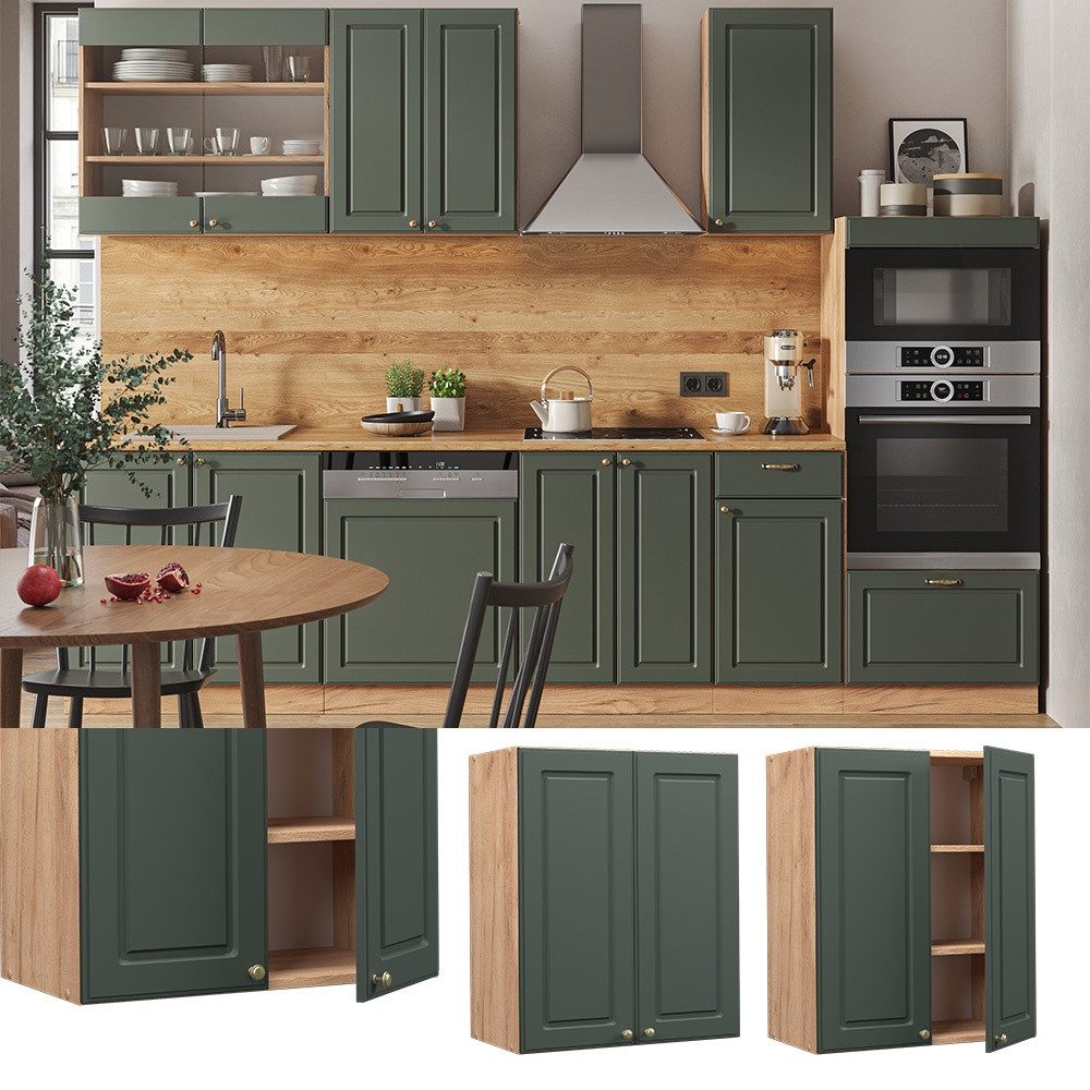 Vicco Hängeschrank Fame-Line, Grün-Gold Landhaus/Goldkraft Eiche, 60 cm (1-St)