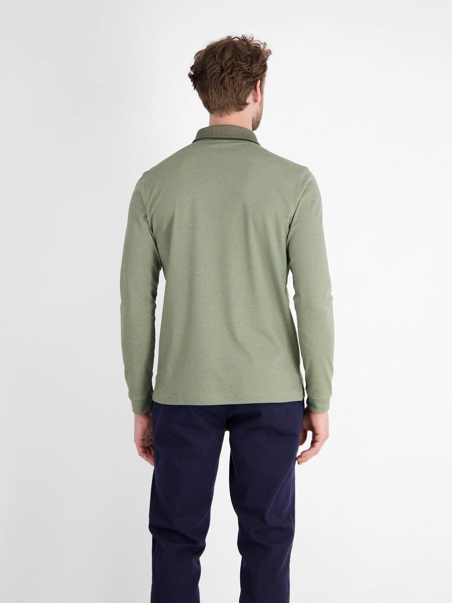 LERROS Langarm-Poloshirt Langarmpolo für Herren in Strukturoptik günstig online kaufen