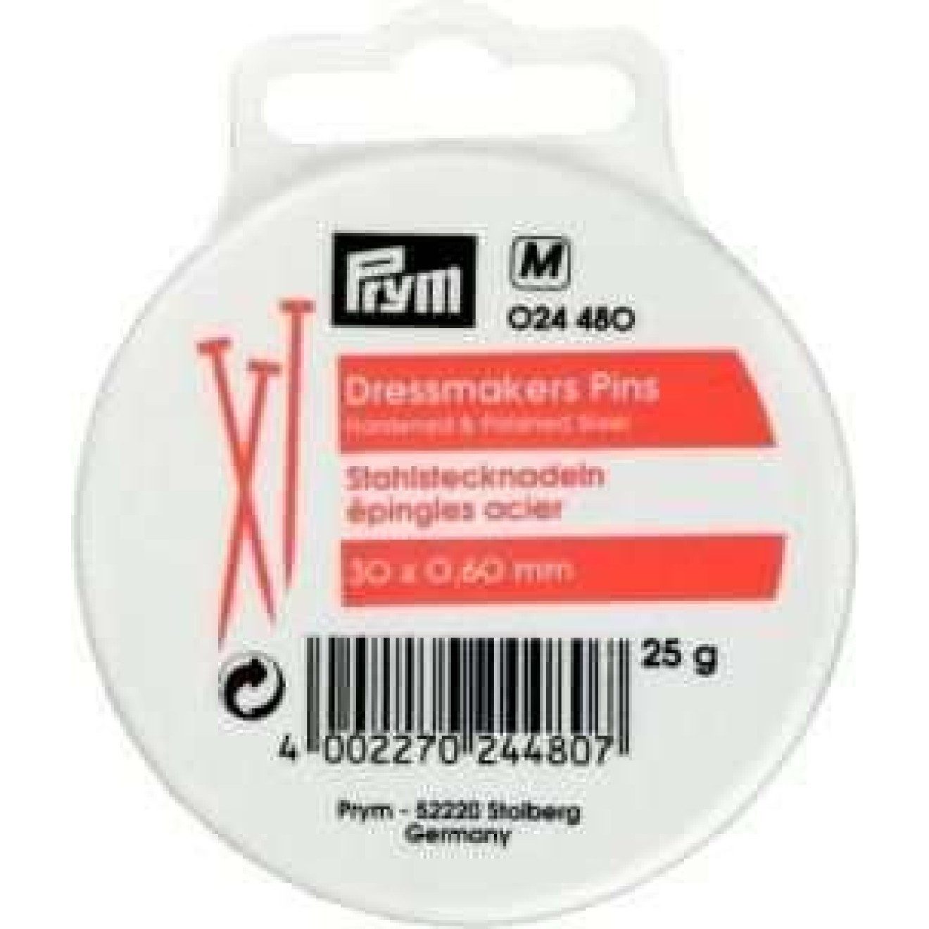 Stricknadeln Stecknadeln 0,60x30 mm silberfarbig 25 g