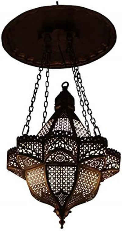 Marrakesch Orient & Mediterran Interior Deckenleuchte Orientalische Messing Lampe Pendelleuchte Zeynep Gold, ohne Leuchtmittel, Handarbeit