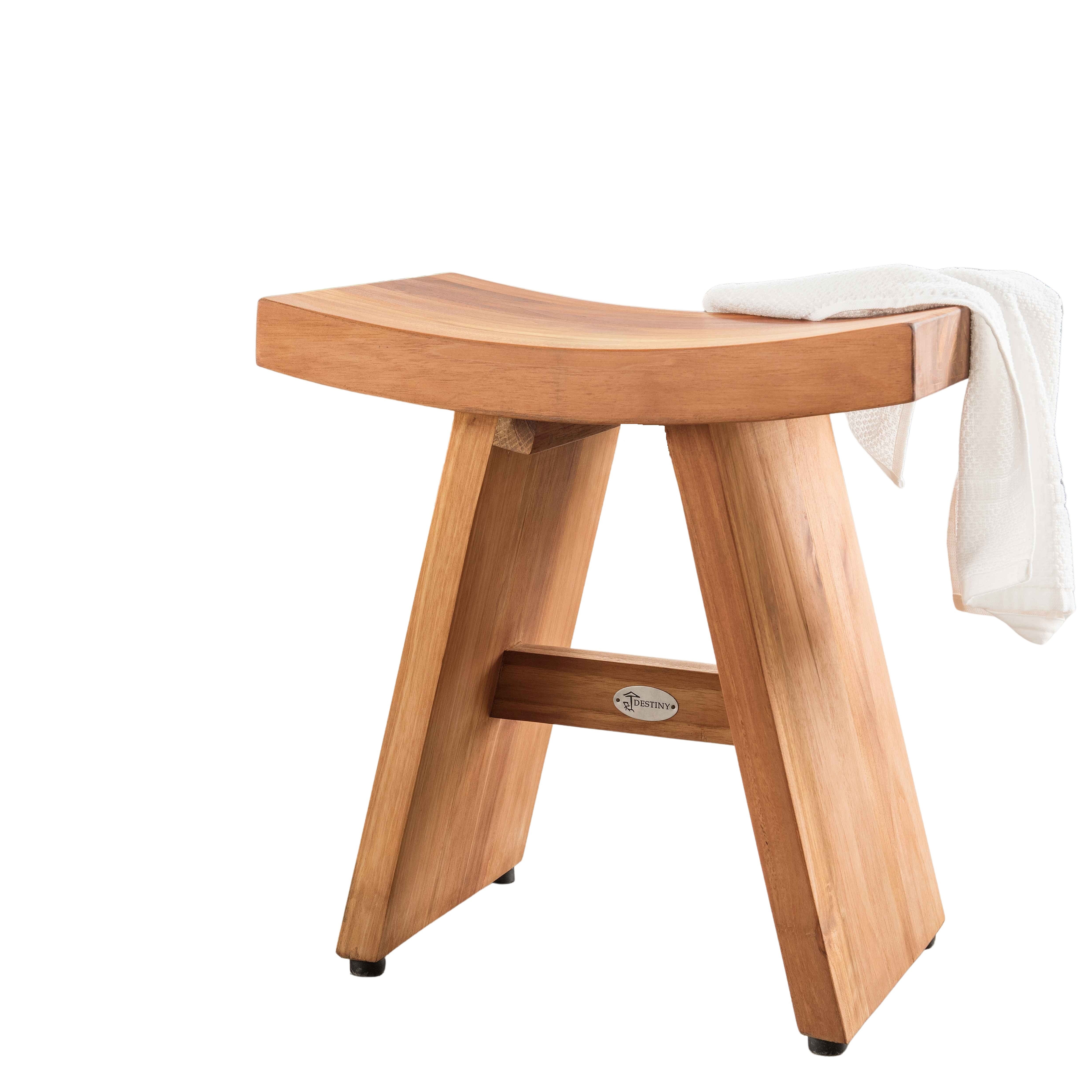 Destiny Badhocker SPA & LIVING, Japan Style gebogen 45x30,5x45 cm, Teak