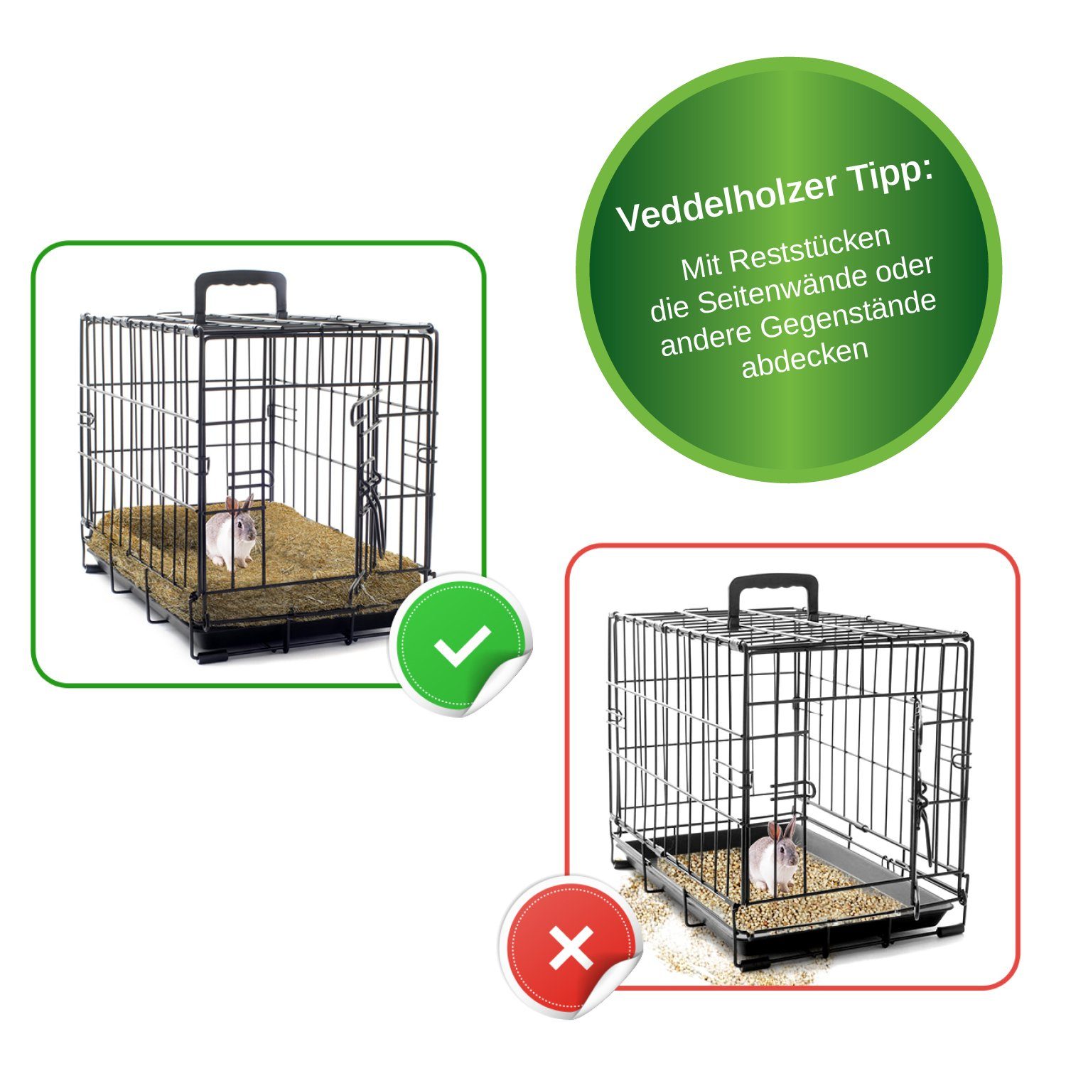 Veddelholzer Einstreu Hanfmatten Nager Käfige Zubehör Kleintiere Kaninchenstall Hasenstall (für Kleintiere Kaninchenstall Hasenstall, 3-tlg., Nagerteppich aus Hanf als Zubehör Käfige Höhlen & Schlafplätze), für Nager Kaninchen Käfige & Gehege