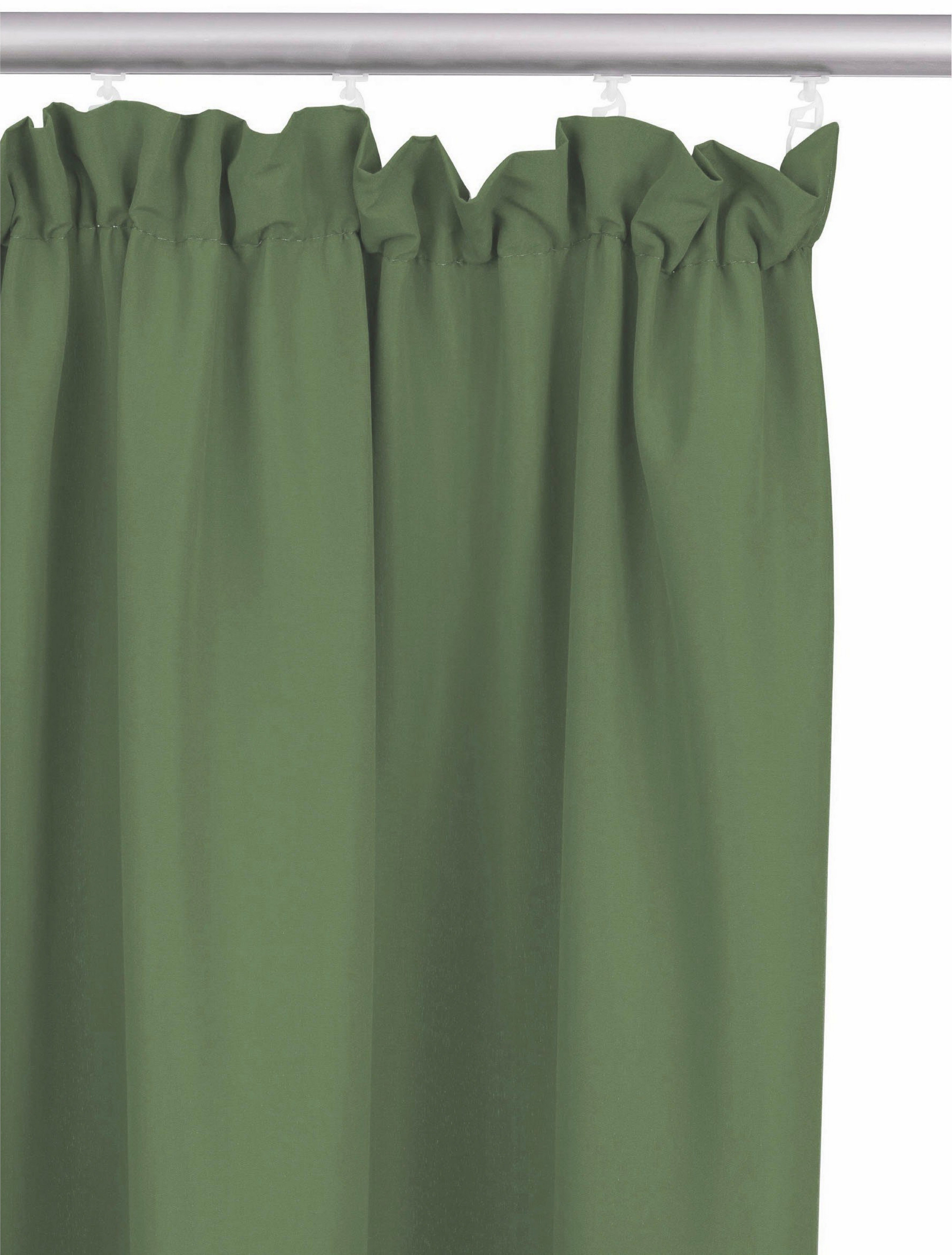 Bruno Banani Vorhang Lagan (2 St), Kräuselband, blickdicht, Polyester, 2-er Set, gewebt, Microfaser, versch. Größen, einfarbig, Bestseller