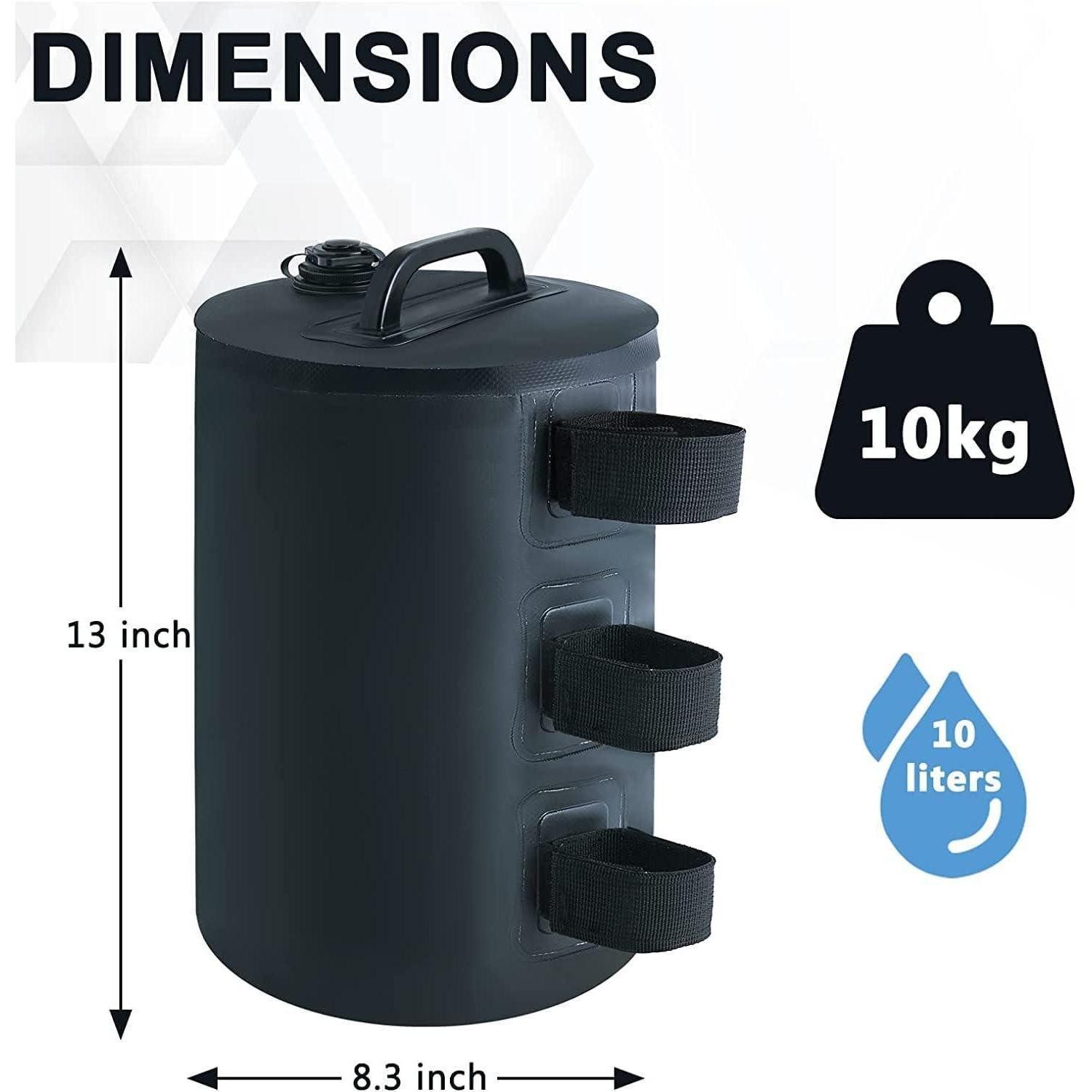 MRWiZMS Sandsack Pavillon Sandsack Set 4er Standfuß Gewichte Wasserbefüllbar Schwarz