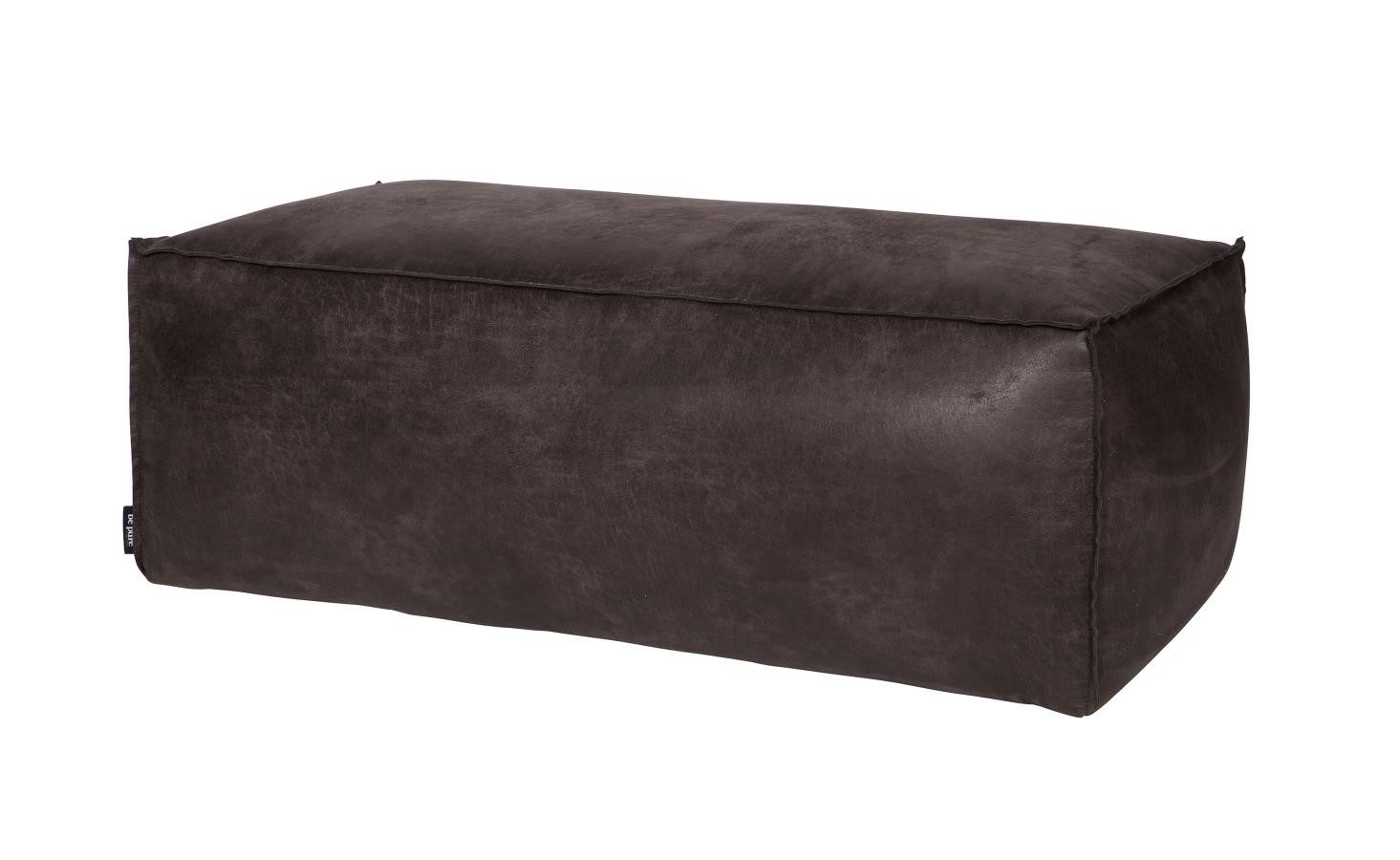 BePureHome Polsterstuhl Hocker Leder Rodeo Pouf Schwarz