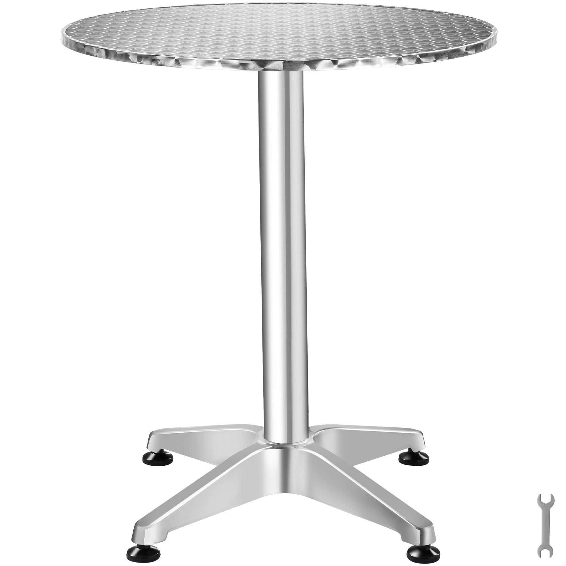 tectake Bistrotisch Aluminium-Stehtisch, höhenverstellbar, 60 x 70 / 110 cm, (Bartisch Frederic, 1-St., 1 tlg), wetterfest, 2 Aufbauhöhen, Zementsockel, Belastbarkeit 60 kg