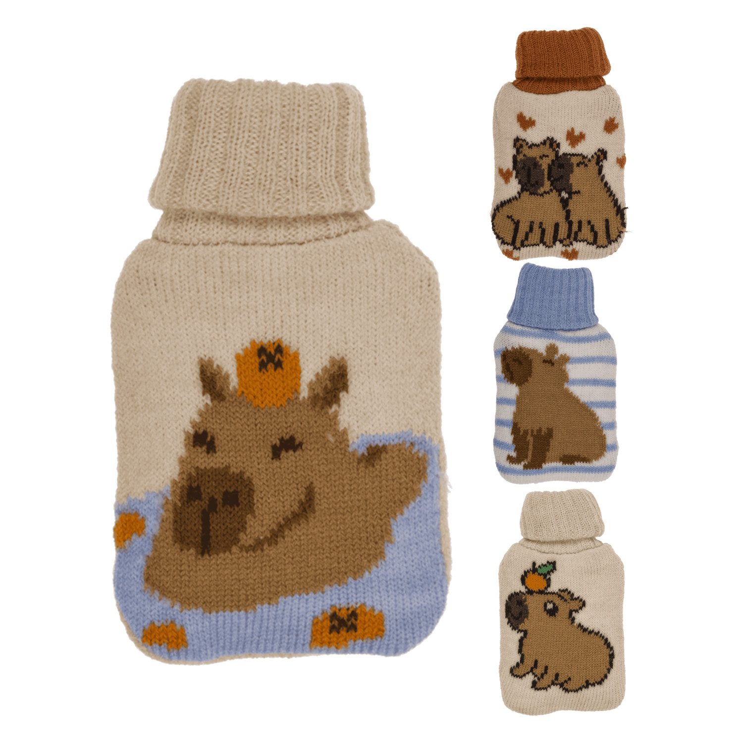 Out of the Blue Handwärmer Capybara Handwärmer mit Stricküberzug in zufälliger Variante