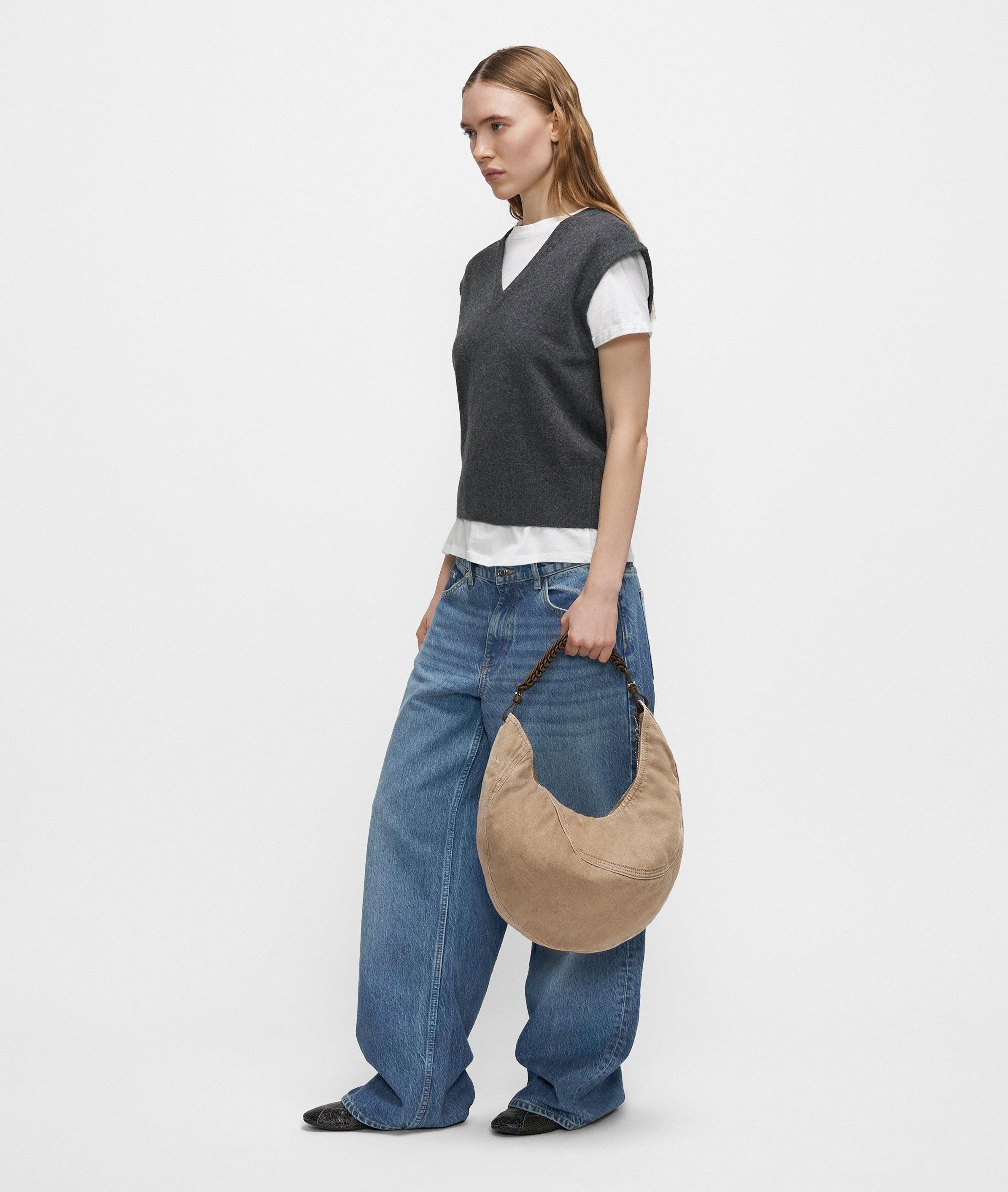 Liebeskind Berlin Schultertasche Denim Luna Hobo M, Geräumige Hobo-Bag aus Denim – Bild 4 von 4