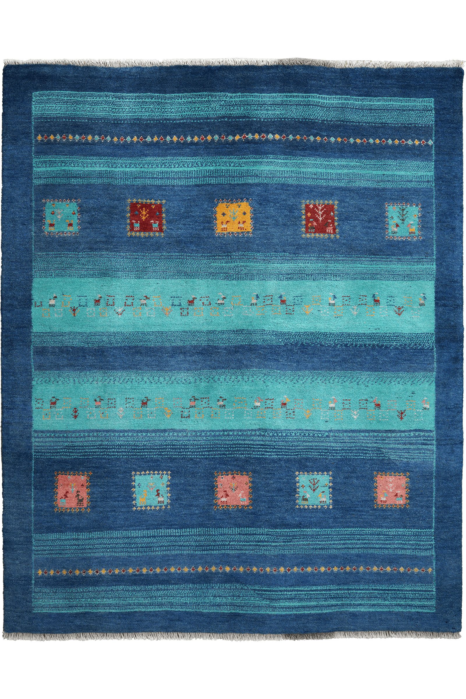 Looma Hochflor-Teppich Gabbeh Sonnat 193x154cm, rechteckig, Höhe: 15 mm, Sonnat, Schurwolle, Unikat