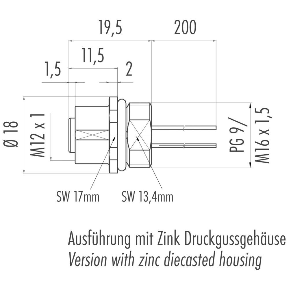 M12, Sensor-/Aktor-Steckverbinder, konfektioniert 09-3432-00-04 binder Binder Steckdose 09-3432-00-04