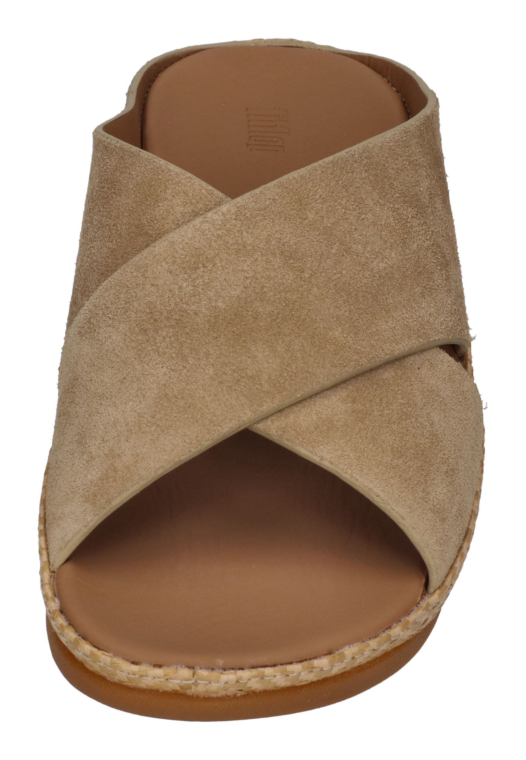 Fitflop LULU LUX GRAPHIC-WEAVE SUEDE CROSS SLIDES Pantolette Cappuccino