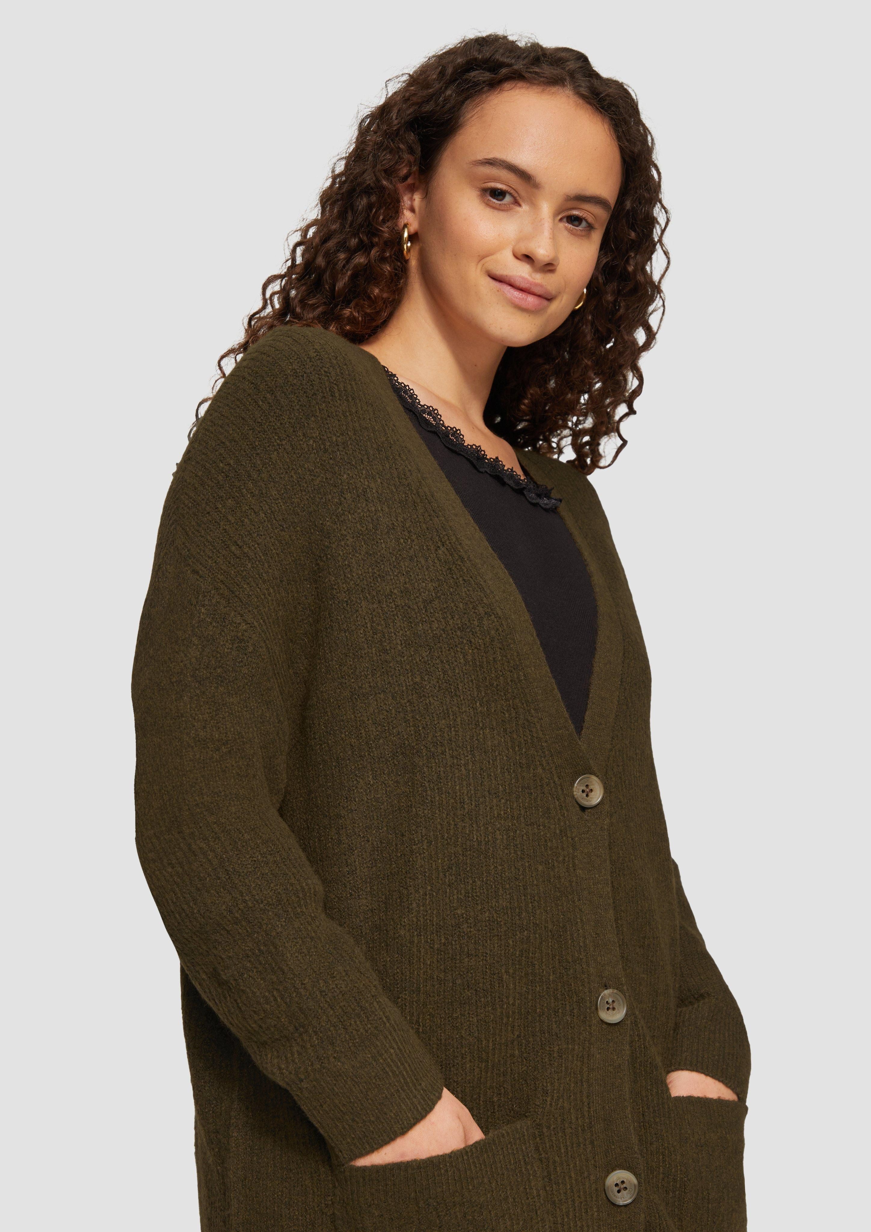 QS Strickjacke Strickjacke mit aufgesetzten Taschen günstig online kaufen
