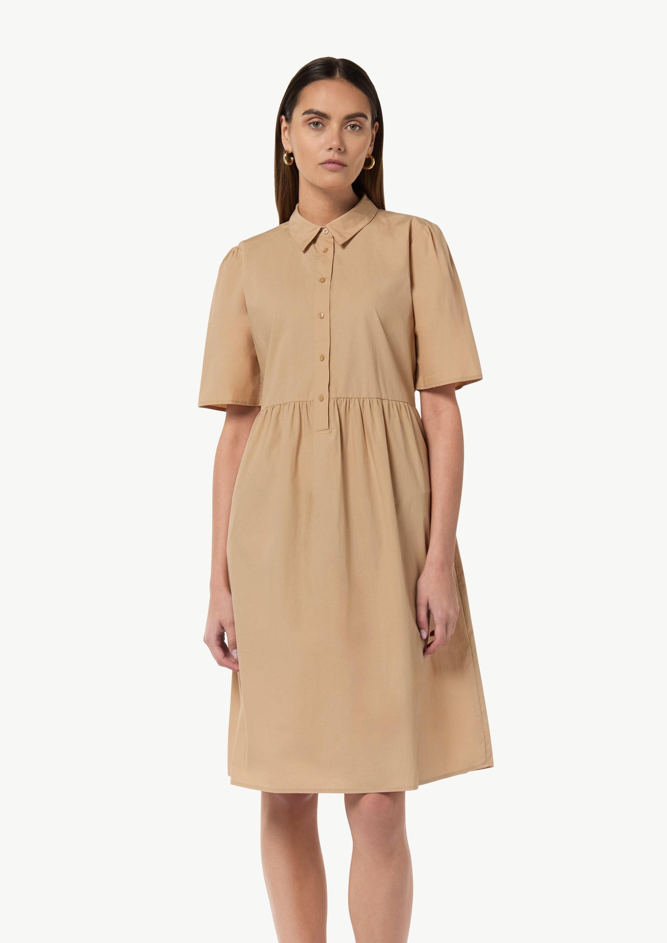 comma Midikleid Kleid Baumwollkleid mit Hemdkragen