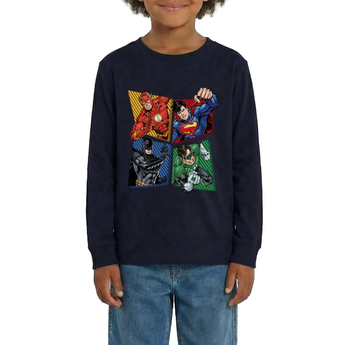 T-Shirt DC Comics Justice League Superhelden Teenager Premium Langarmshirt