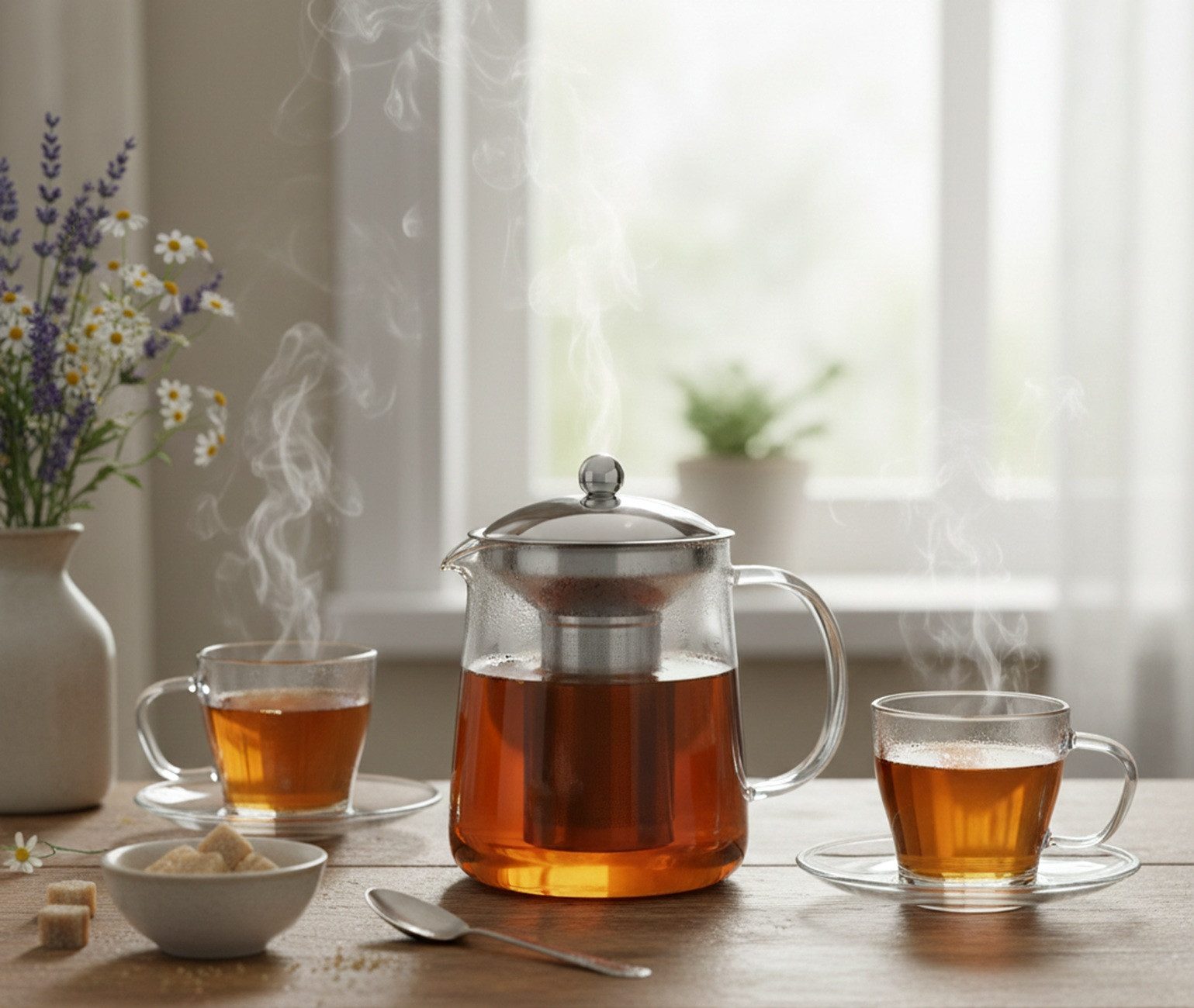 Schäfer Elektronik Gläser-Set Nisa 4 teiliges Gläser-Set mit Unterteller & Henkel, 200 ml, 4-tlg., aus Borosilikatglas, Spülmaschinengeeignet