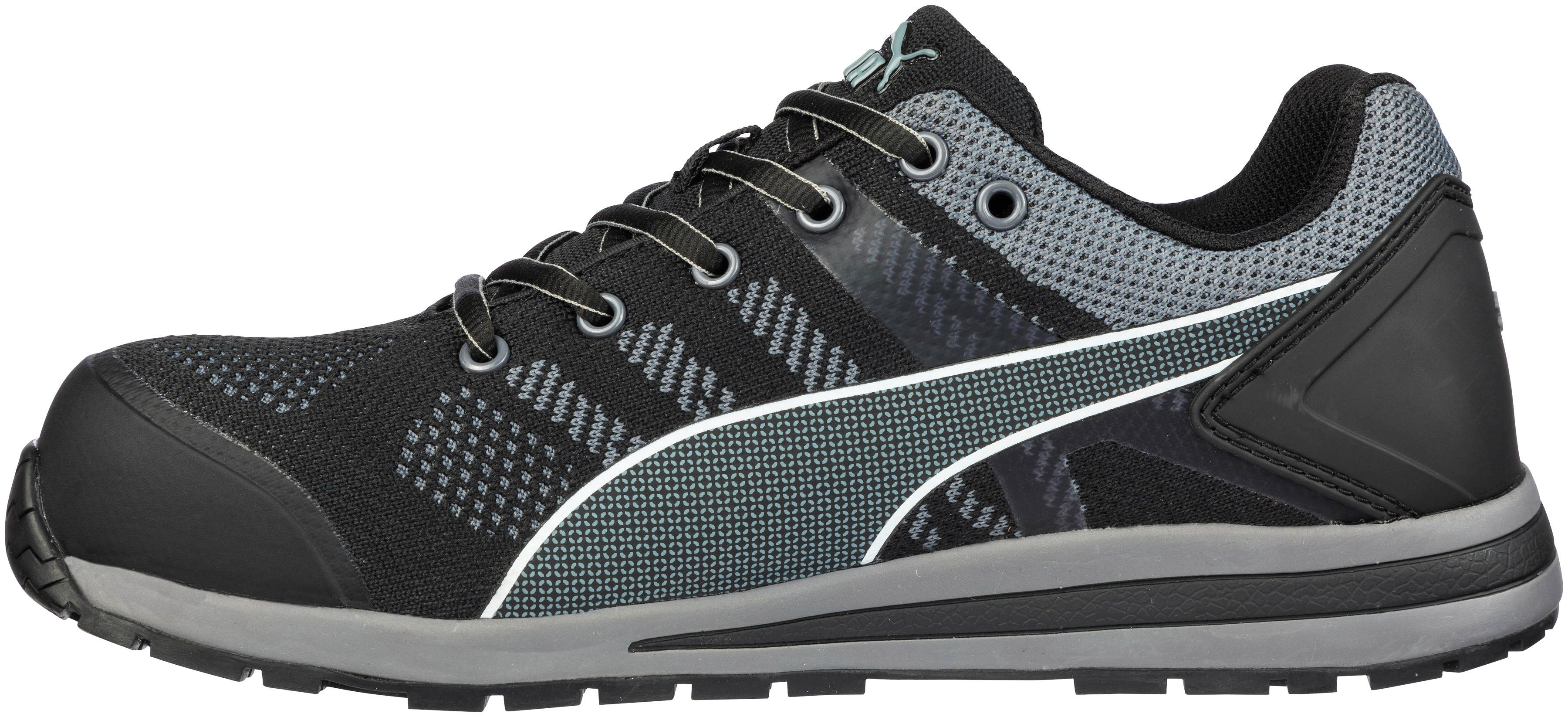 PUMA Safety Elevate Knit Black BA+ DGUV Fußbett, 112-191, evercushion® KNIT®, S1P, ESD Sicherheitsschuh SAFETY