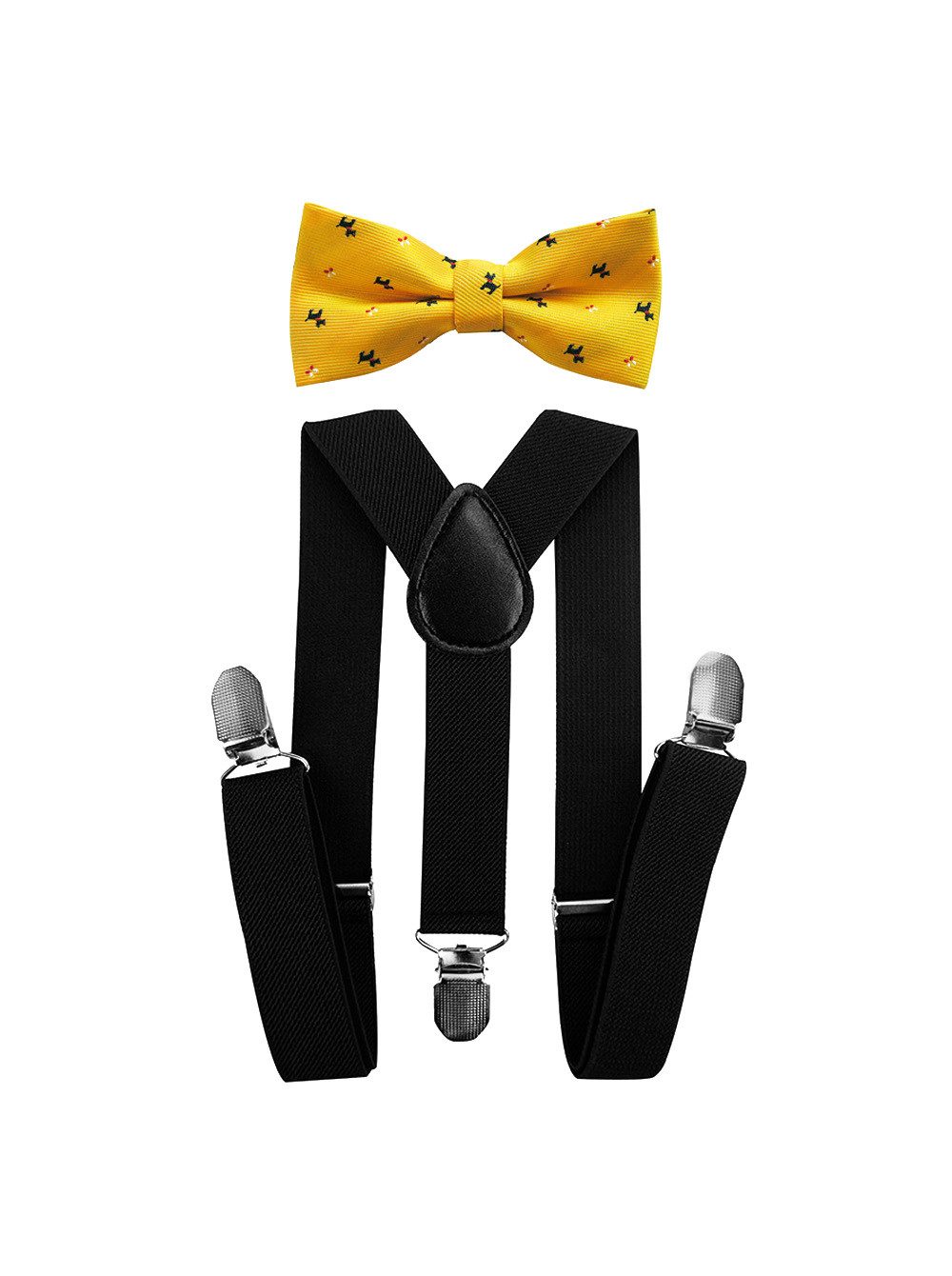 axy Hosenträger Kinder Jungen Hosenträger mit Bunt Fliege Set (2-St., 2er Set) für Kinder 1-6 Jahre alt, verstellbar und elastisch