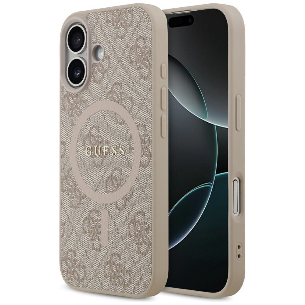 Guess Handyhülle Schutzhülle Hartschale Magnethülle 6,1, MagSafe-kompatibel, 4G-Druck, Kunstleder, Kameraschutz