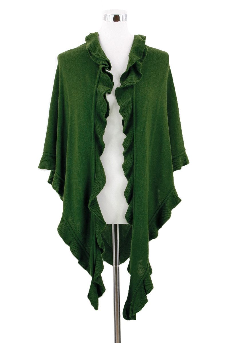 Luise Steiner Halstuch Trachtenponcho - MARIANDL - moos