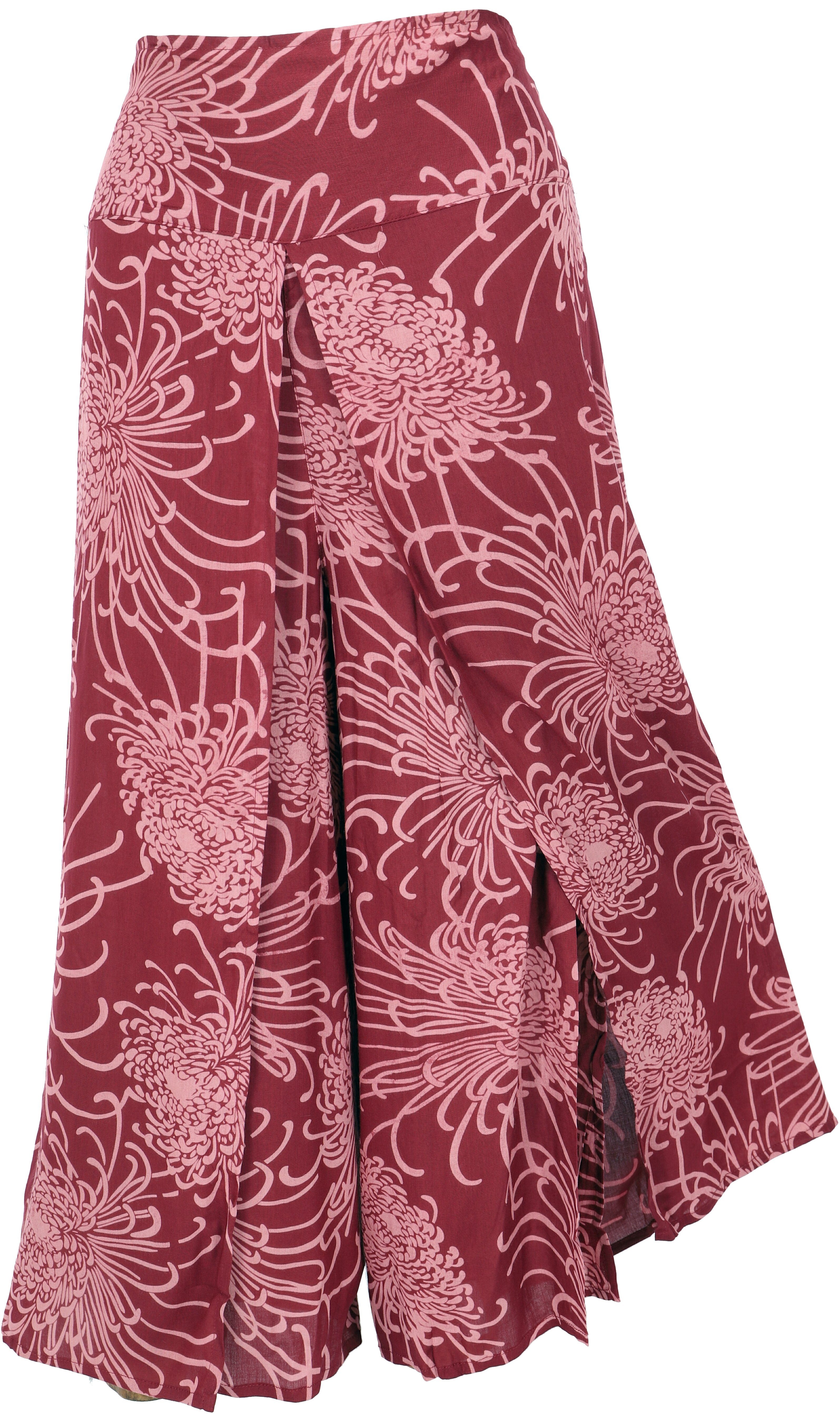 Guru-Shop Relaxhose Palazzohose, offene Boho Sommerhose, Hosenrock.. alternative Bekleidung