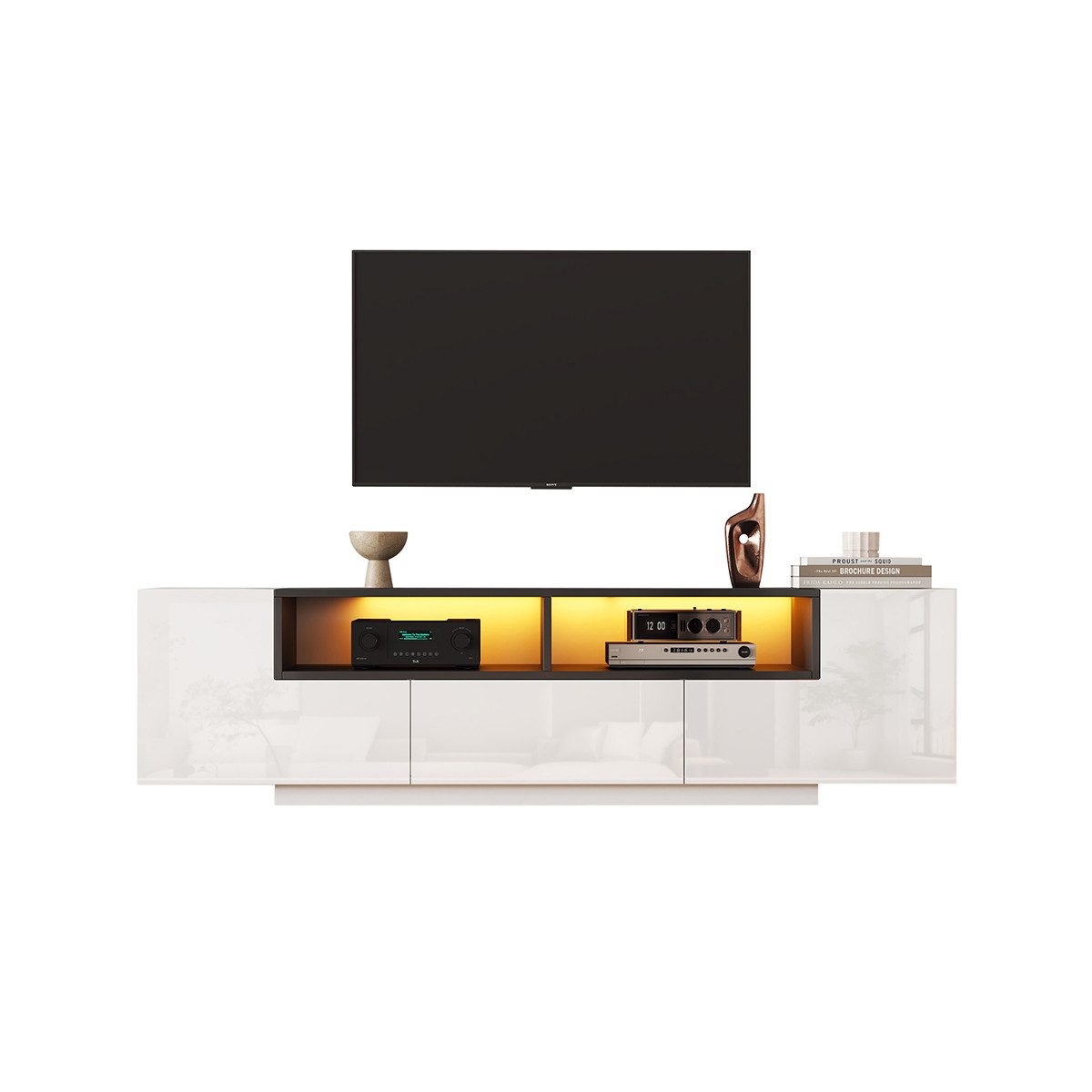 XDeer TV-Schrank TV-Schrank Mit LED-Licht und Schubladen TV-Tisch TV-Stände günstig online kaufen