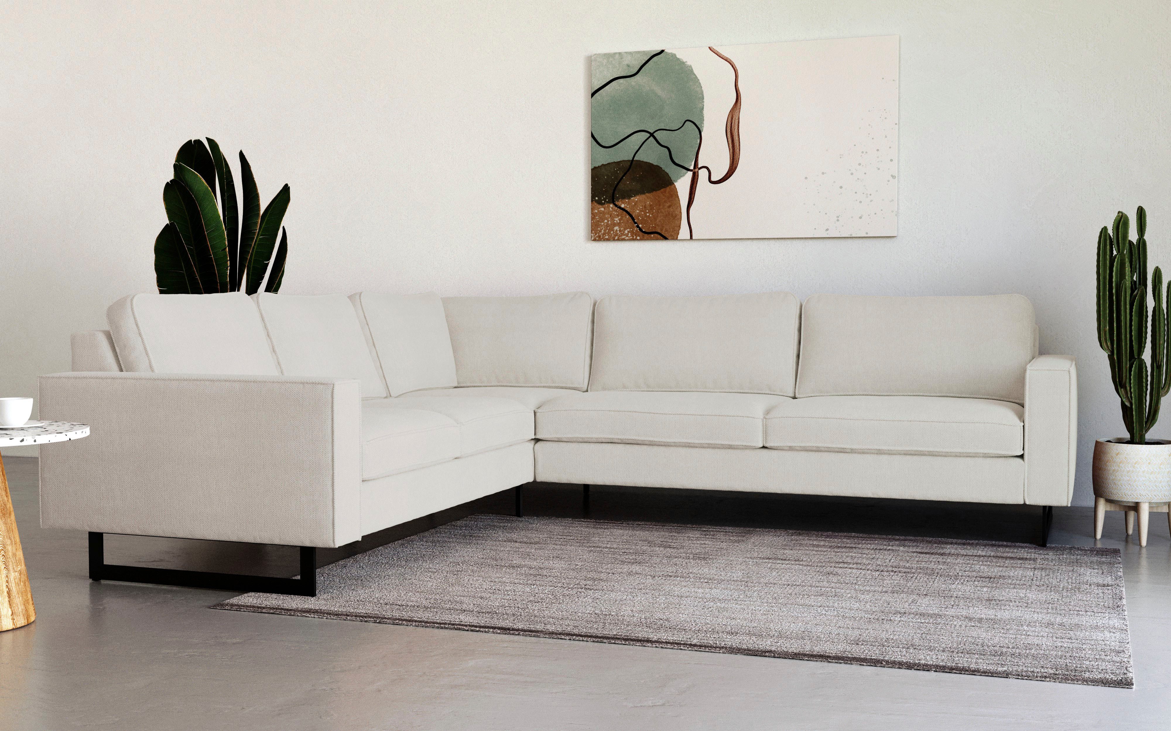 Home affaire Ecksofa Pinto, XXL, 250/290 cm, langer Schenkel, Ottomane, Cor günstig online kaufen