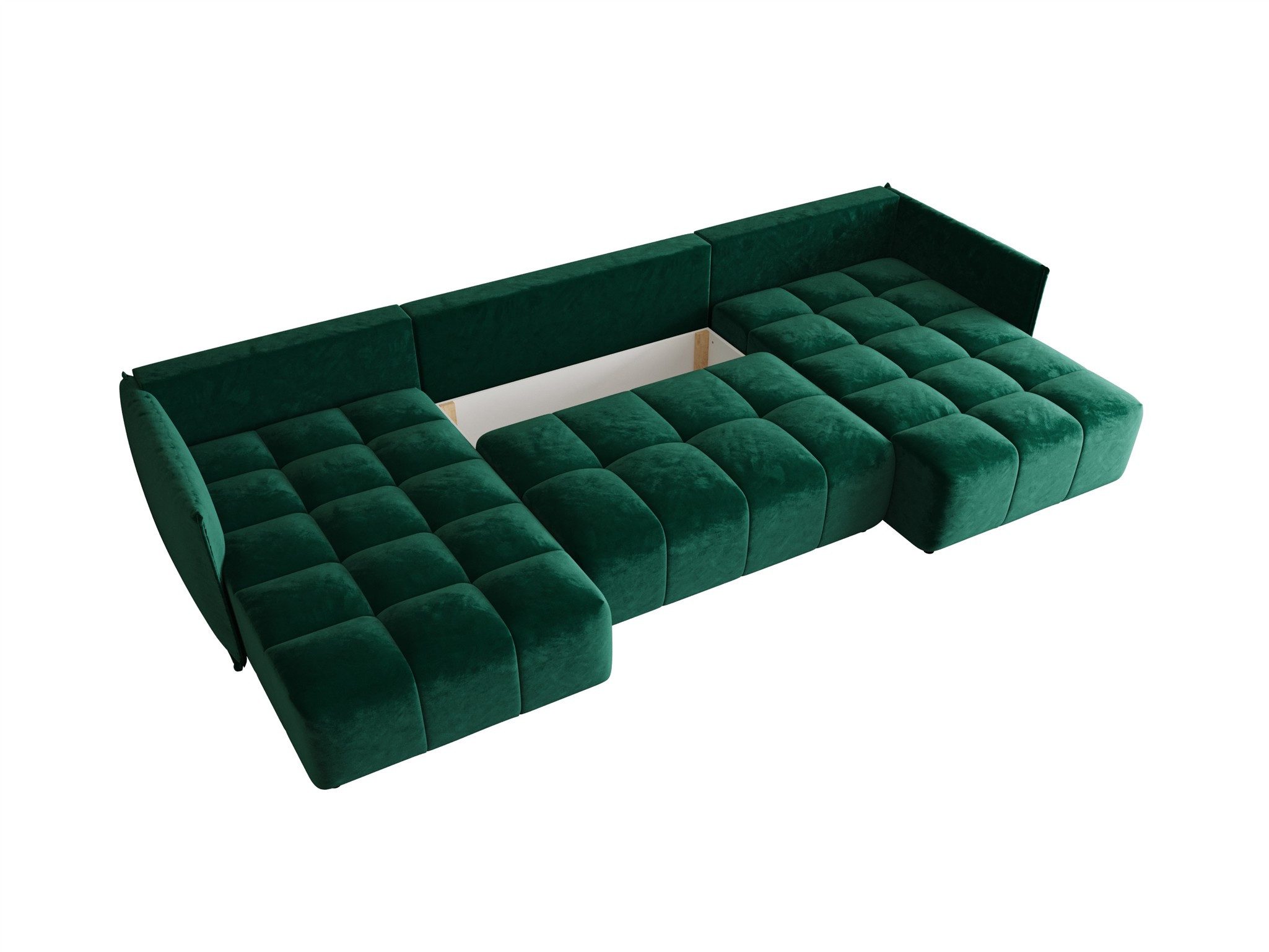 Fun Möbel Wohnlandschaft Sofa TREVISO in U-Form mit Schlaffunktion in Stoff Monolith, Rücken echt bezogen