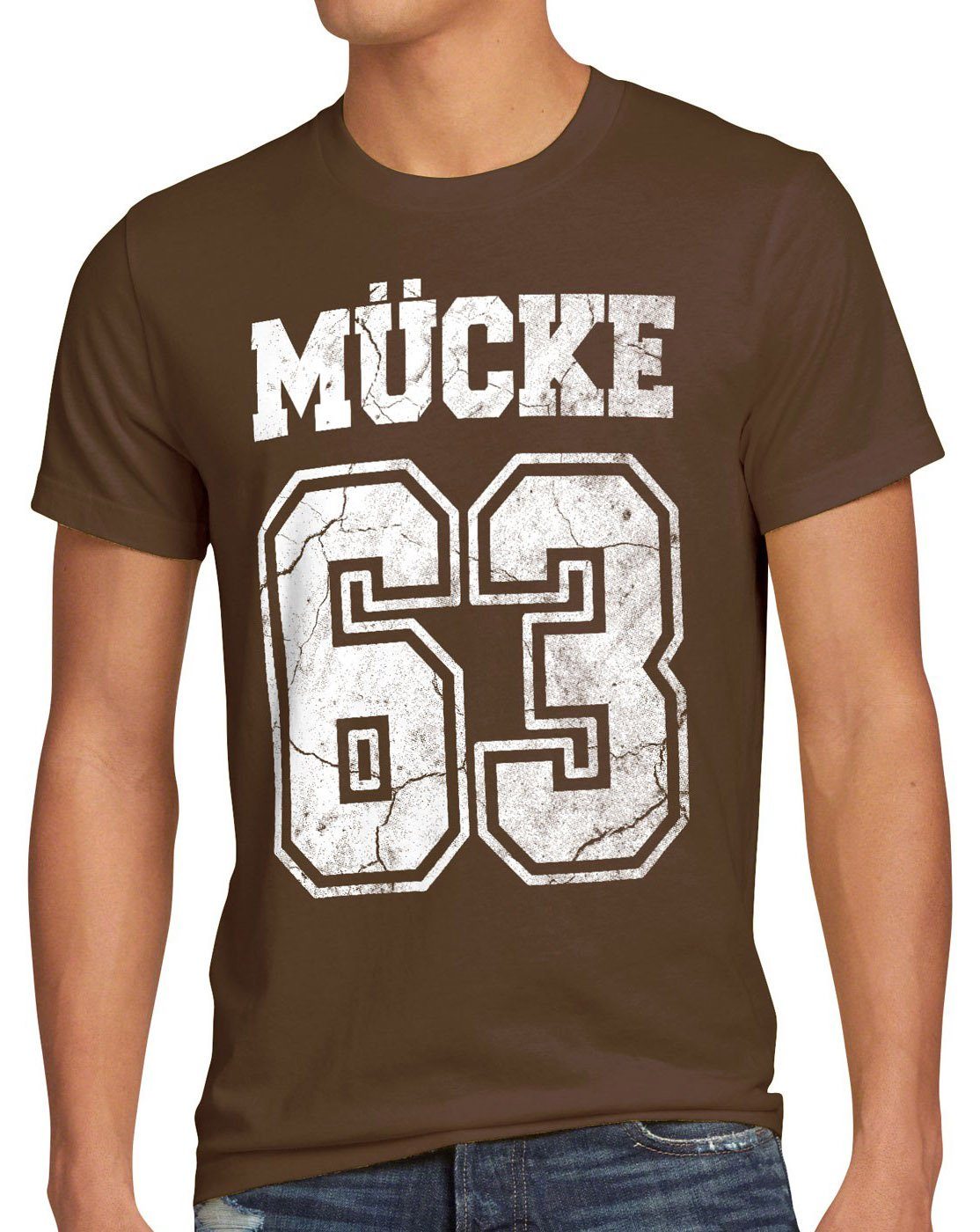 Print-Shirt T-Shirt star film Herren 63 movie Mücke style3 braun bulldozer
