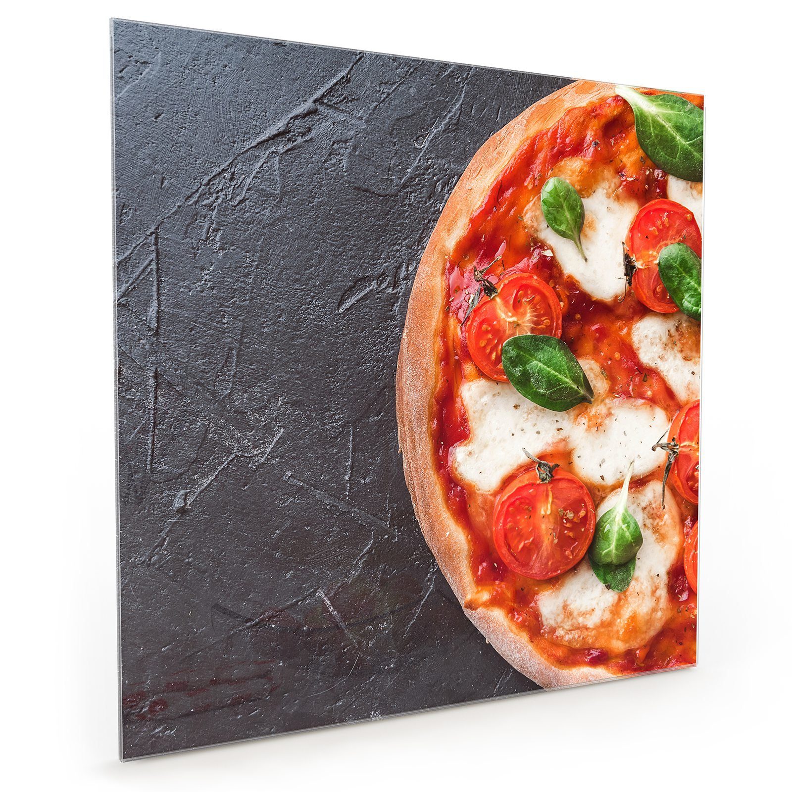 Küchenrückwand Spritzschutz Pizzadreiecke Glas mit Motiv Küchenrückwand Primedeco